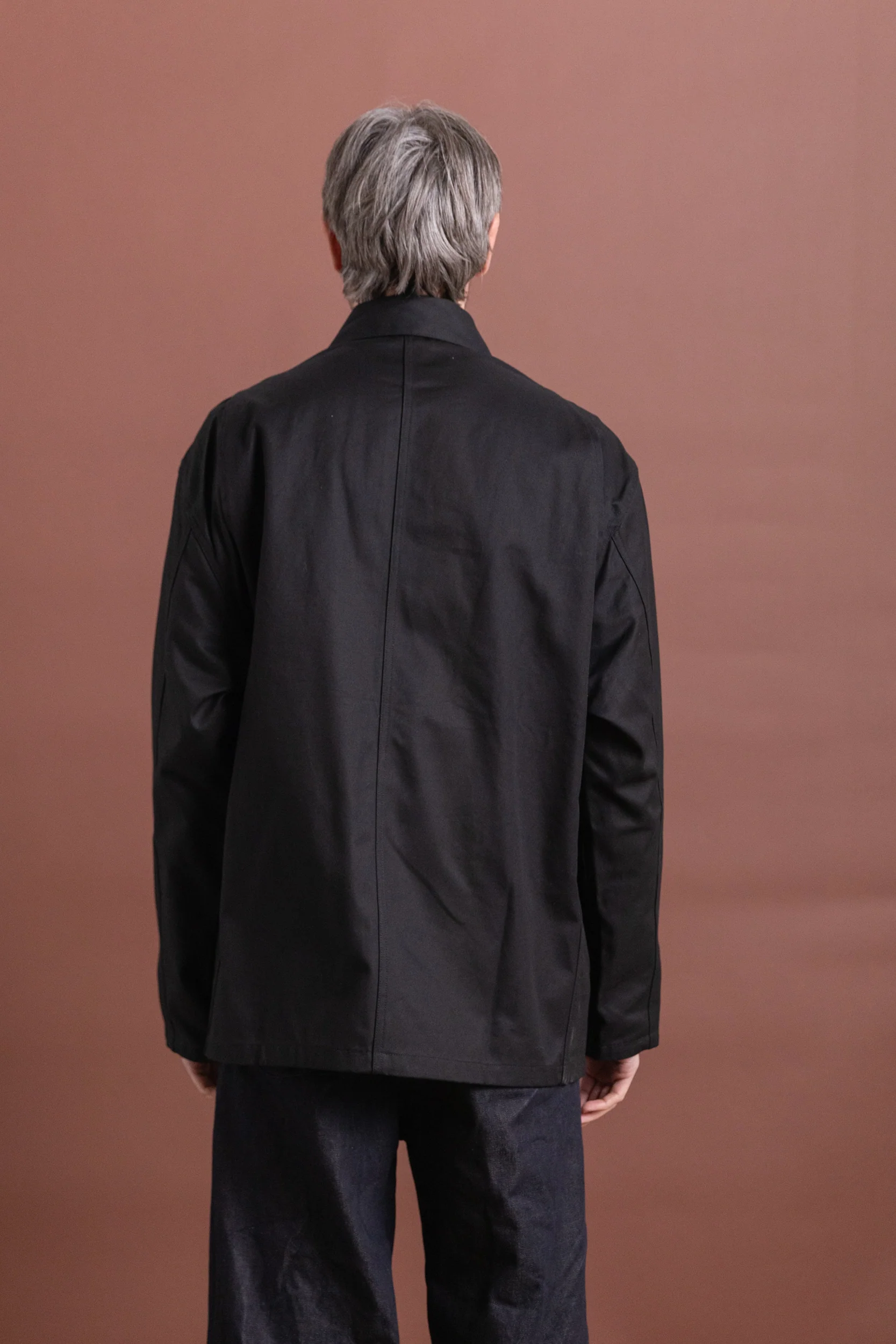 R0J2 JEBOK WORK JACKET IN BLACK COTTON TWILL - Image 4