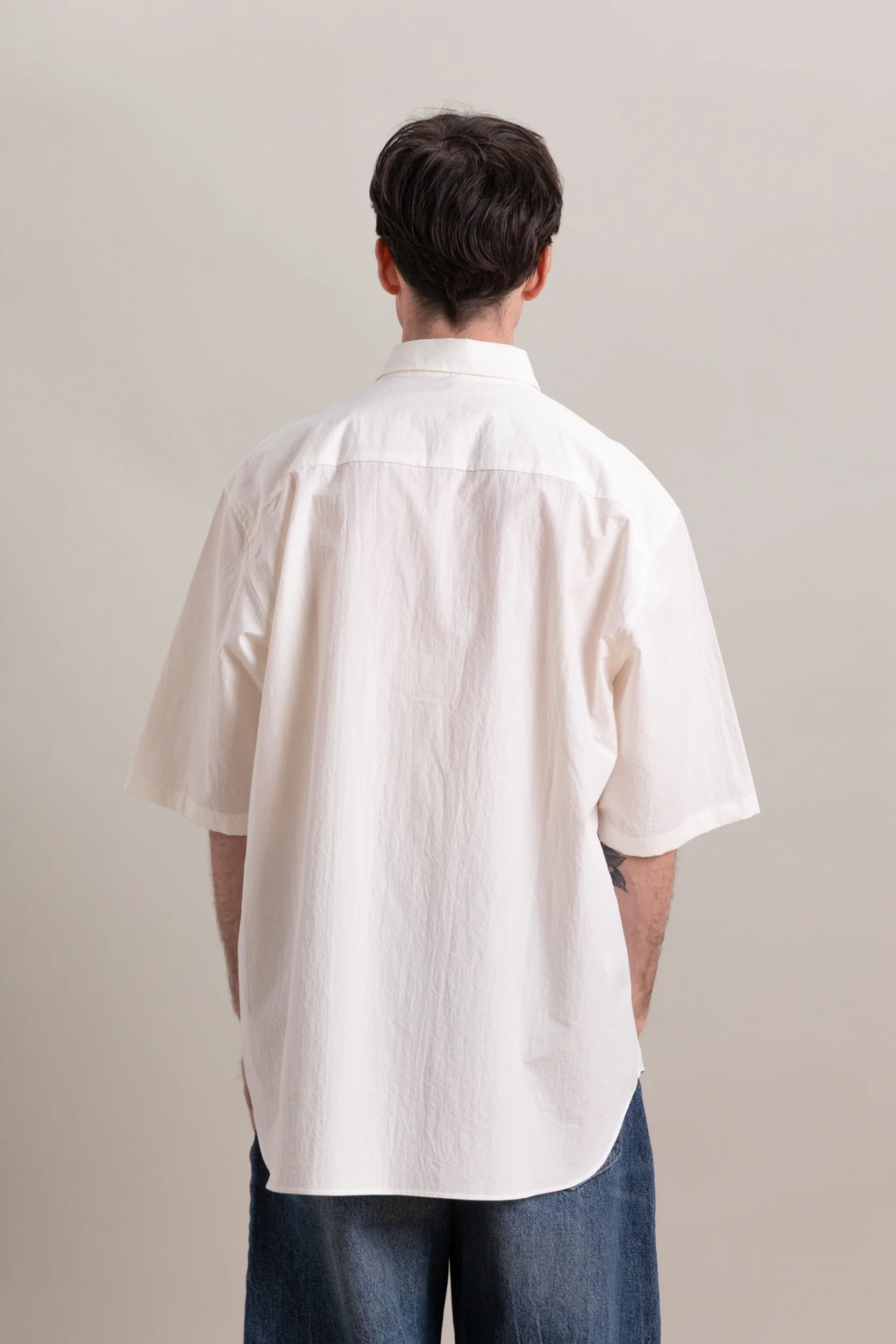 R0S9 SHORT SLEEVE WEATHER SHIRT IN WHITE 160 CRUNCH - Image 5