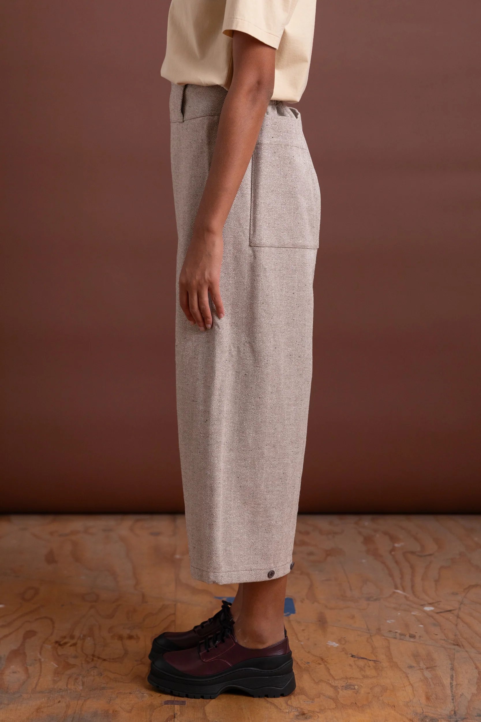 R19 P3 BUCKET PANTS IN GRAVEL HERRINGBONE - Image 4