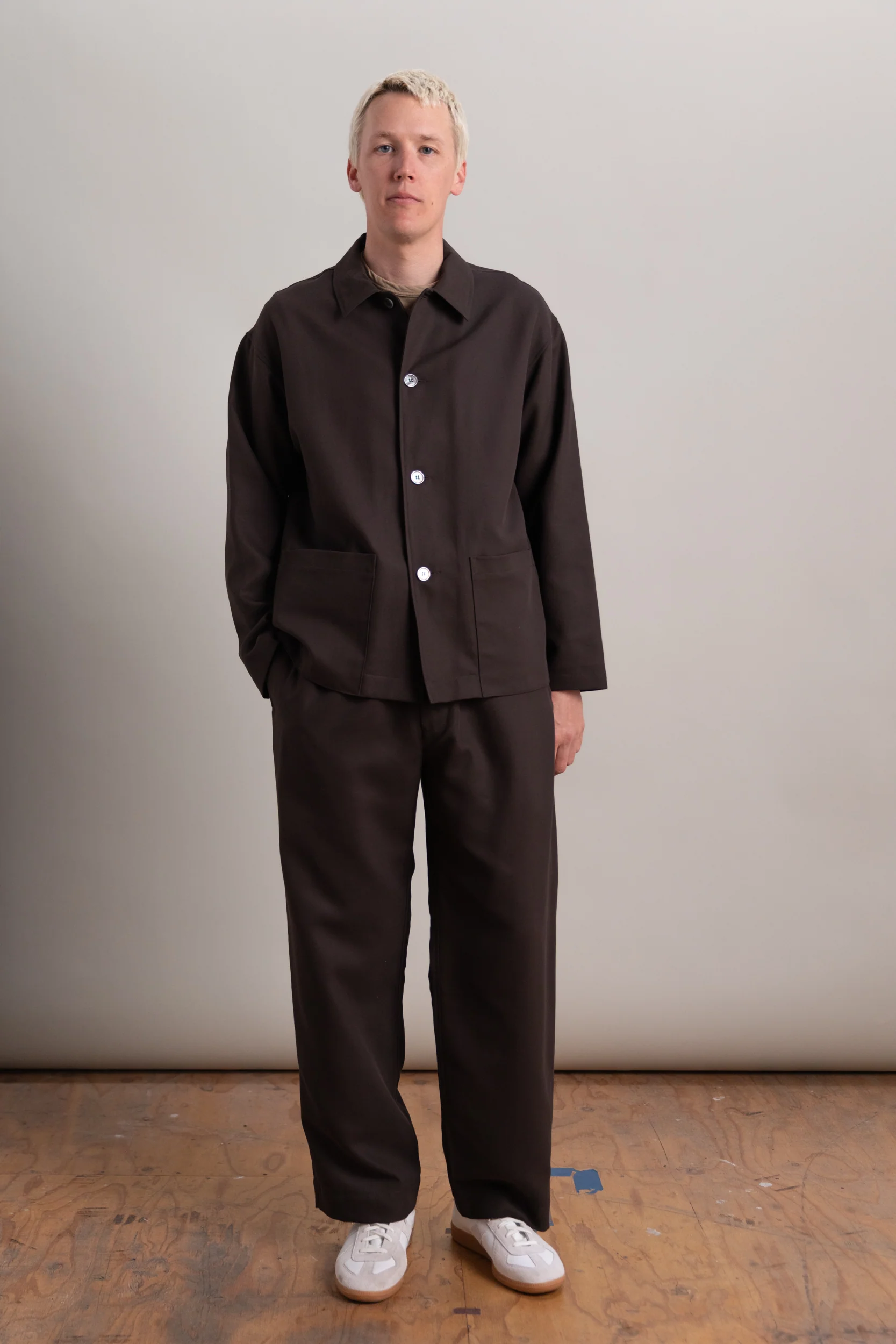REPOS JACKET IN BROWN DOUBLE CLOTH