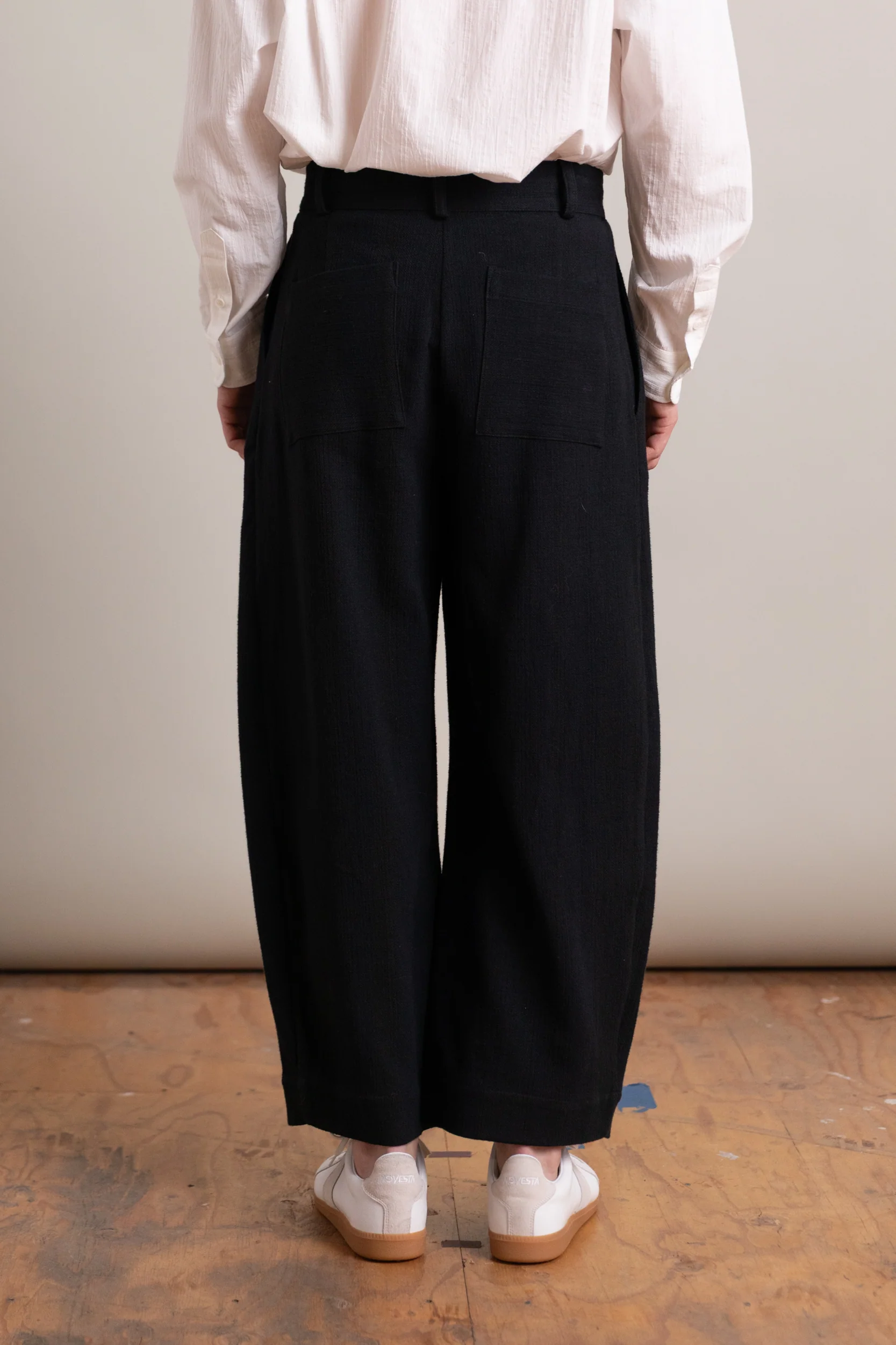 ROBBY TROUSER IN BLACK JAPANESE STITCH COTTON - Image 5