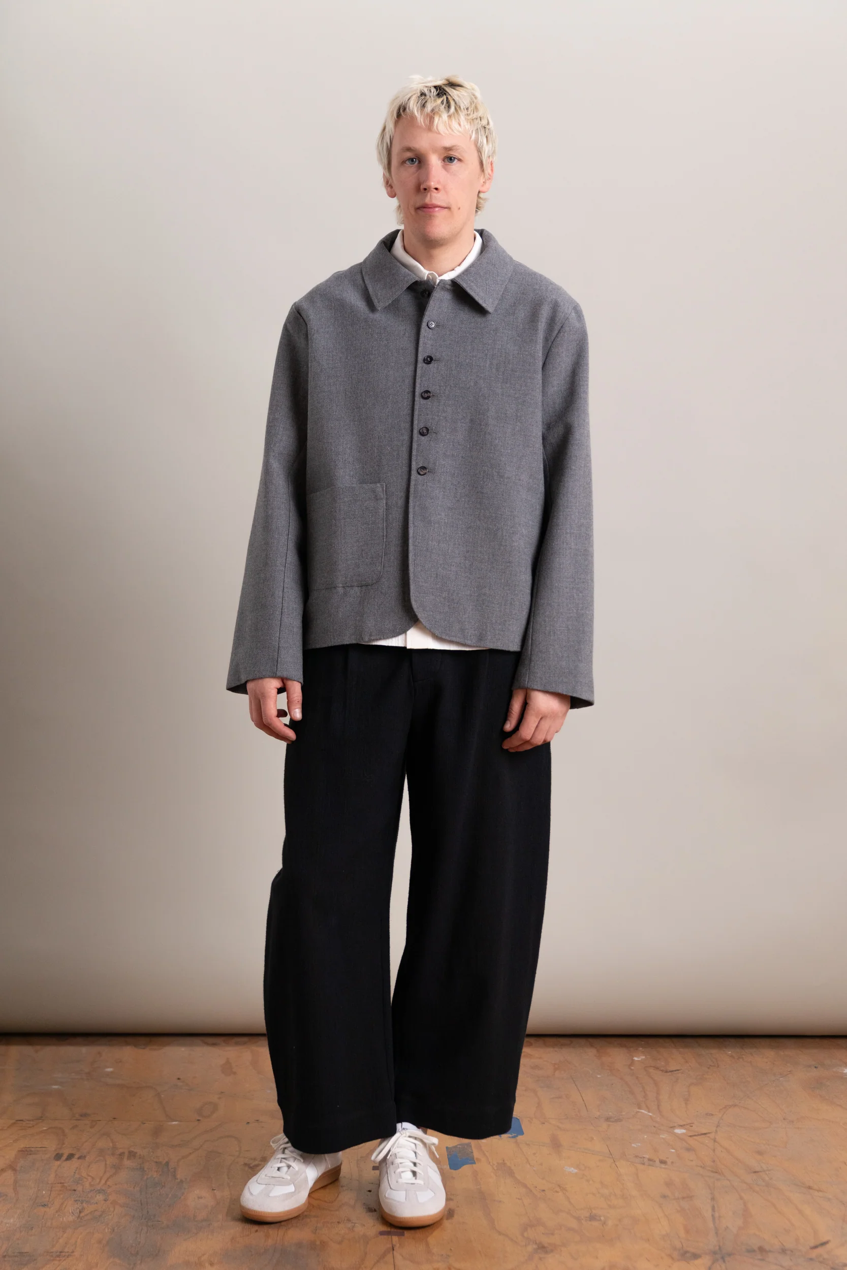 SANDY JACKET IN GREY BRITISH WOOL - Image 2