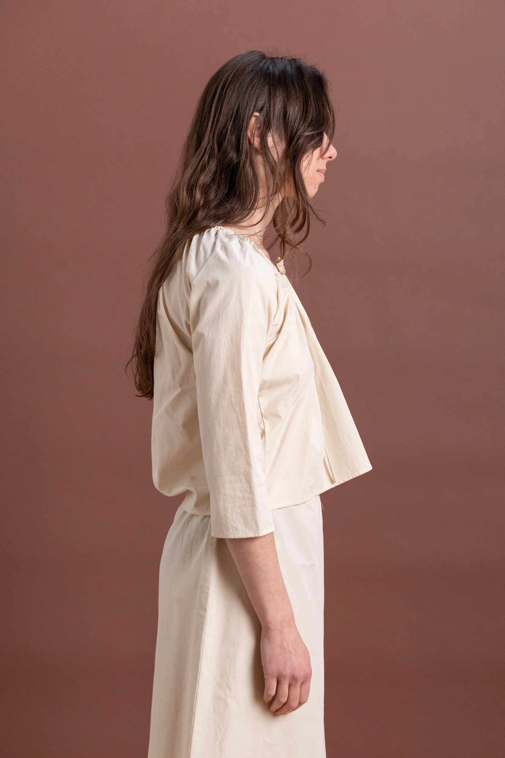 SCOOP TOP IN RICE COTTON POPLIN - Image 4