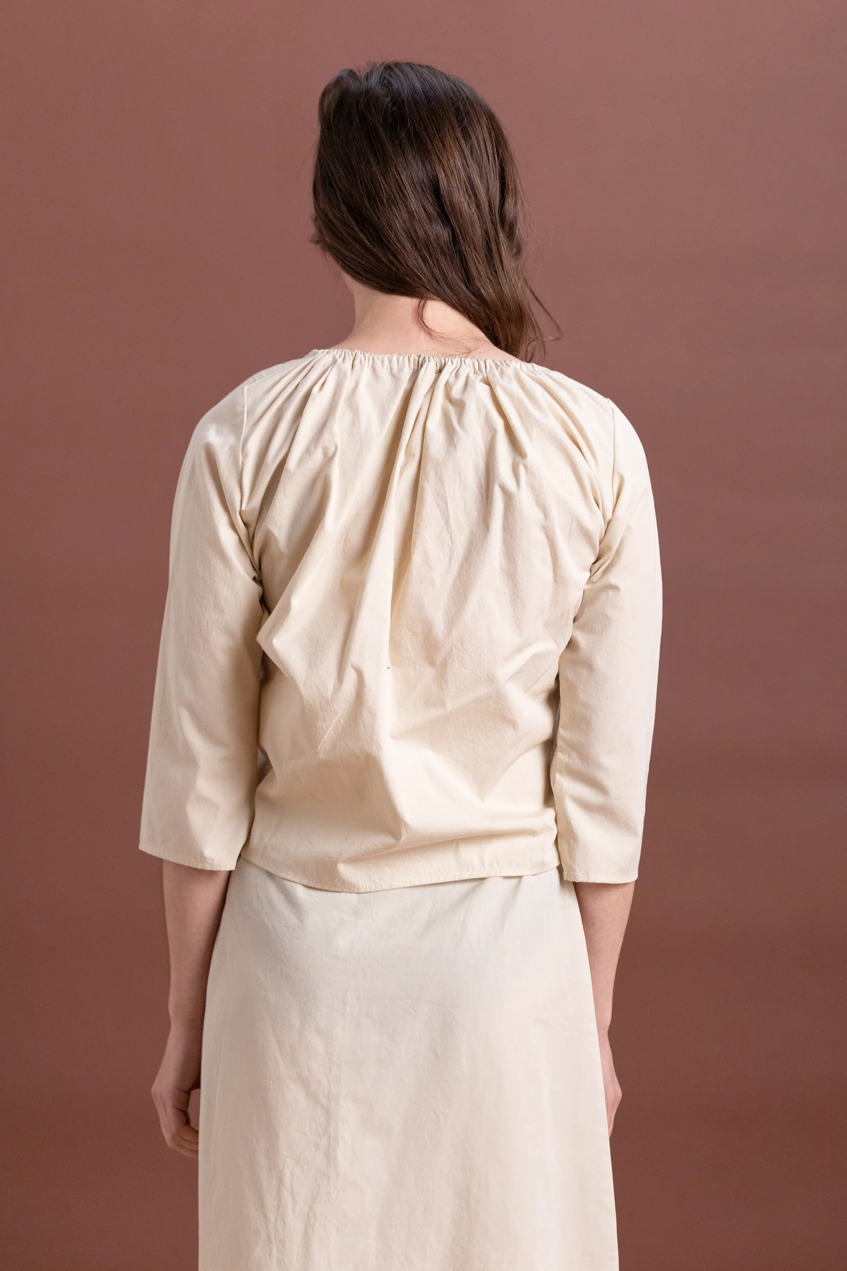 SCOOP TOP IN RICE COTTON POPLIN - Image 5