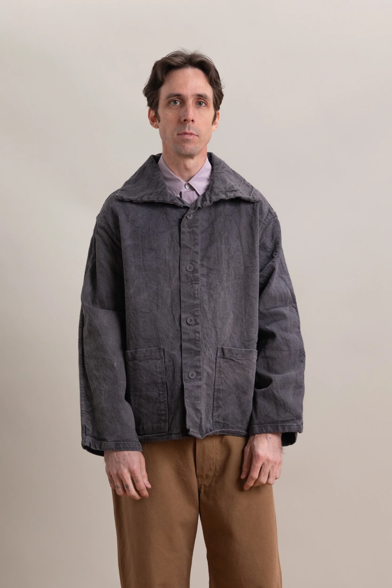 TYPE 931 SCOUT JACKET IN GREY LOGWOOD COTTON BLACKOUT - Image 3