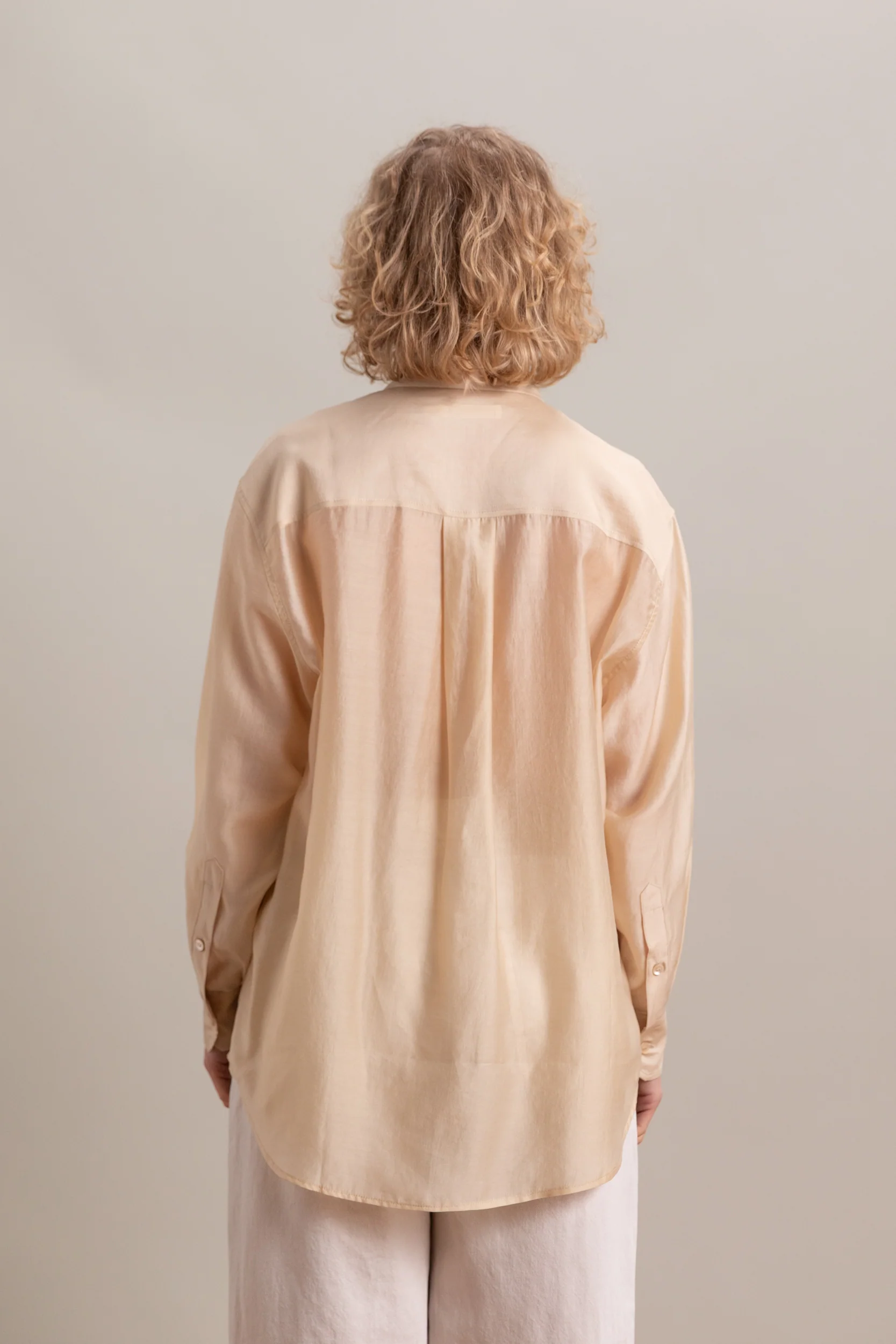 SEMI SHEER SHIRT IN BEIGE - Image 6