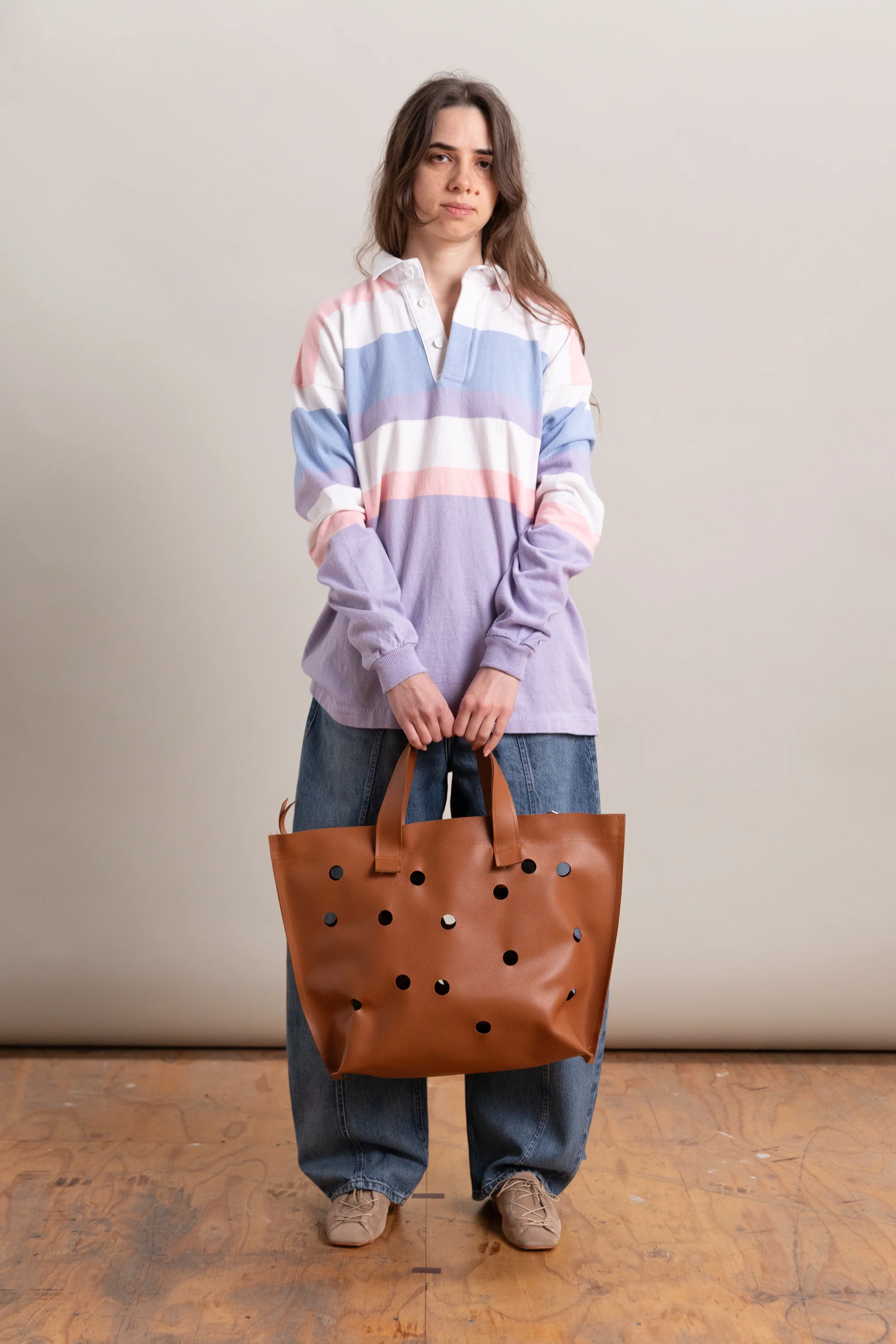 SHOPPER BAG IN BROWN LEATHER - Image 4