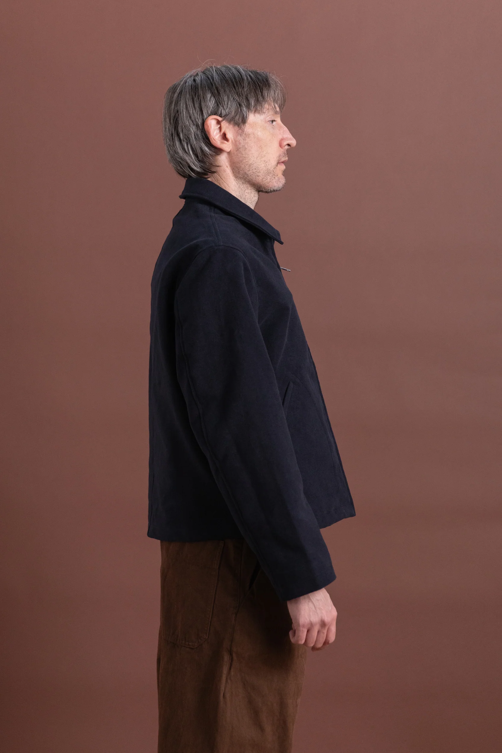 SITE JACKET IN DARK NAVY COTTON MOLESKIN - Image 5