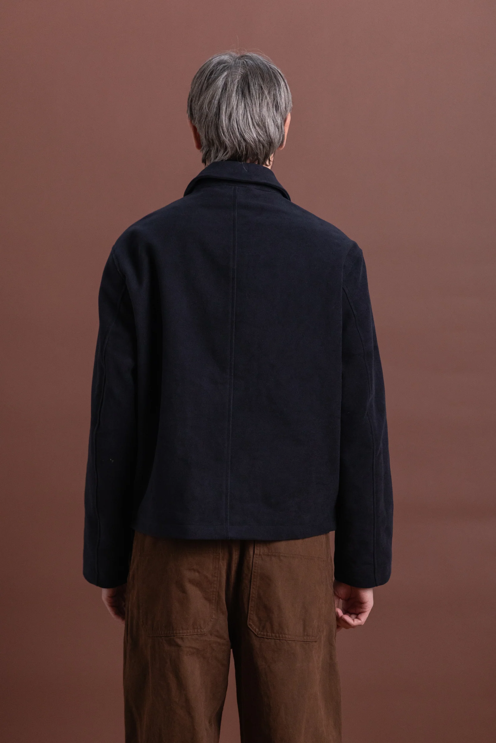 SITE JACKET IN DARK NAVY COTTON MOLESKIN - Image 6