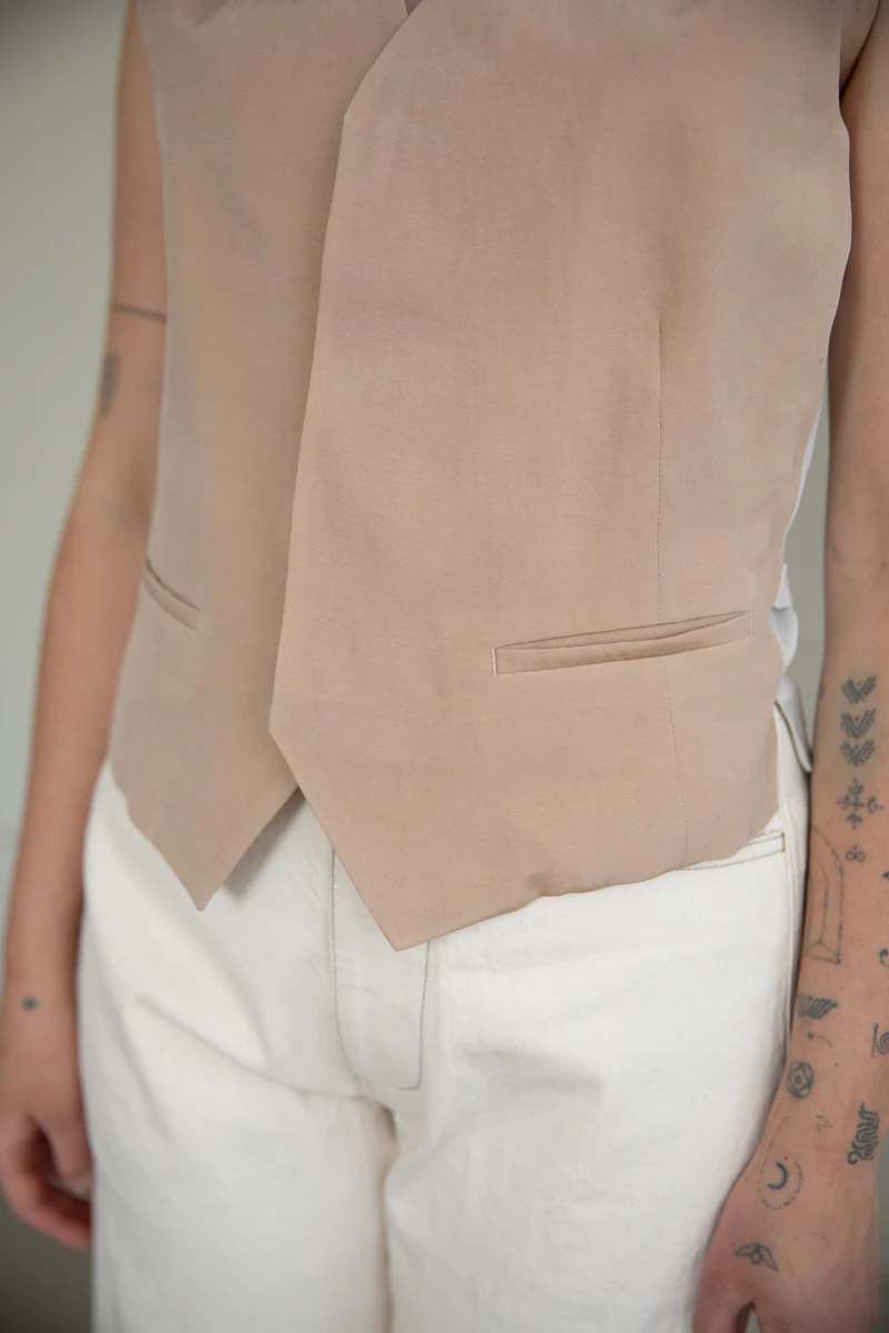 SIWA VEST IN WASHI CUPRO - Image 3