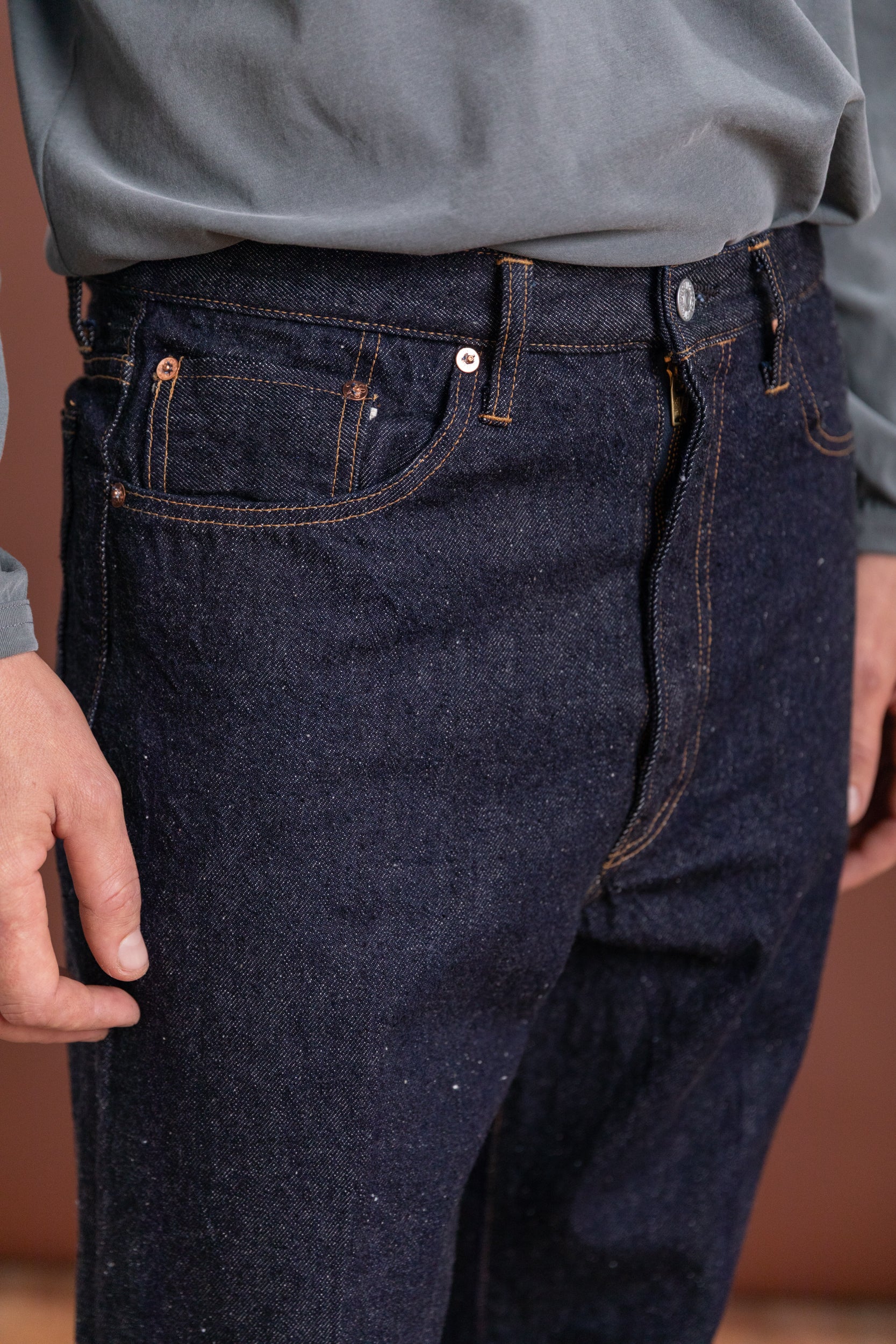 SKATE SHOECUT DENIM SLACKS IN INDIGO ONE WASH - Image 3