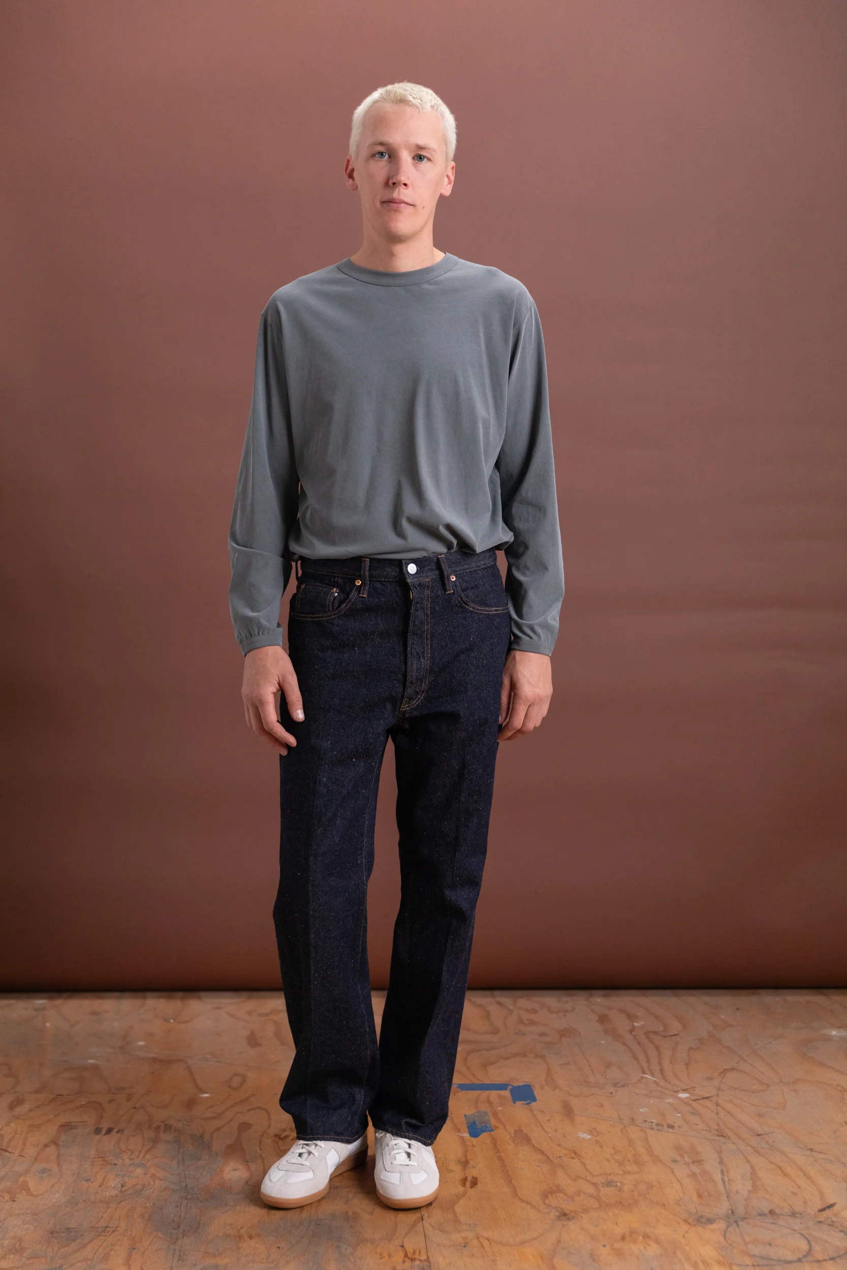 SKATE SHOECUT DENIM SLACKS IN INDIGO ONE WASH - Image 4