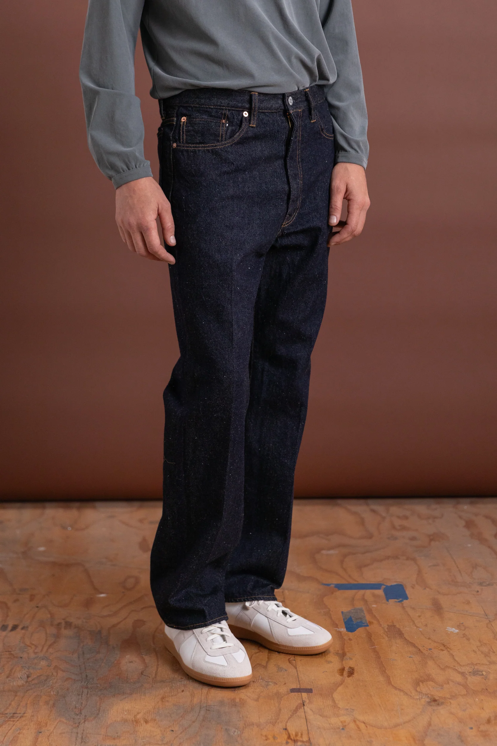 SKATE SHOECUT DENIM SLACKS IN INDIGO ONE WASH - Image 5