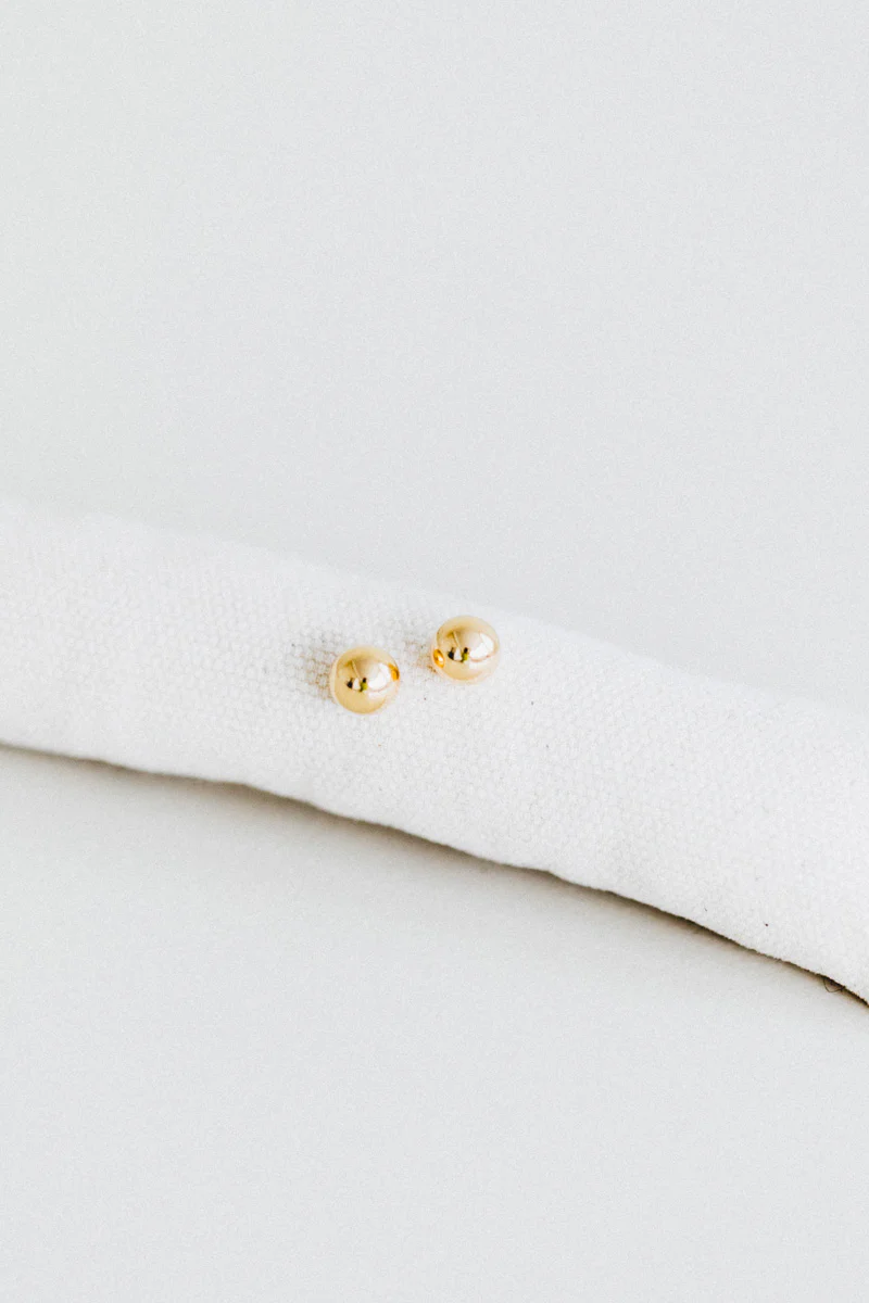 SMALL SPHERE STUD IN 14K GOLD (SINGLE) - Image 3