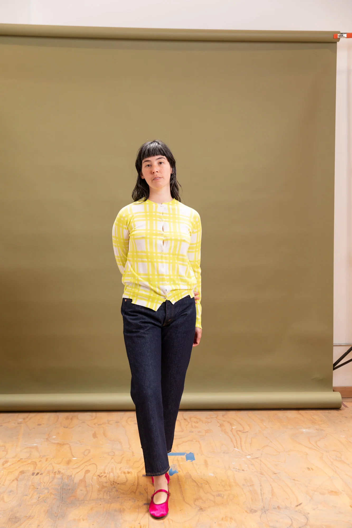 ITAZOME KNIT CARDIGAN IN YELLOW COTTON - Image 5