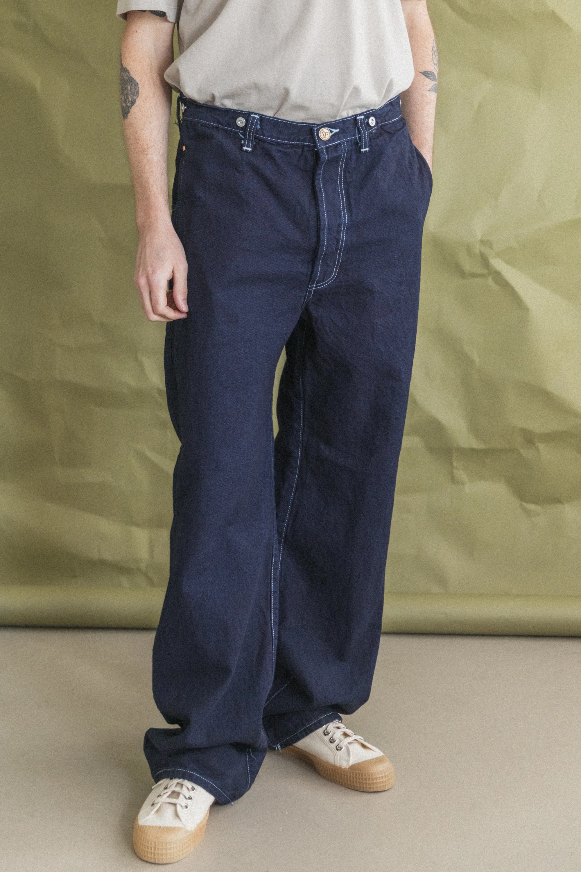 TYPE 156 SPLIT BACK JEANS IN RINSED DOUBLE INDIGO BROKEN TWILL - Image 4