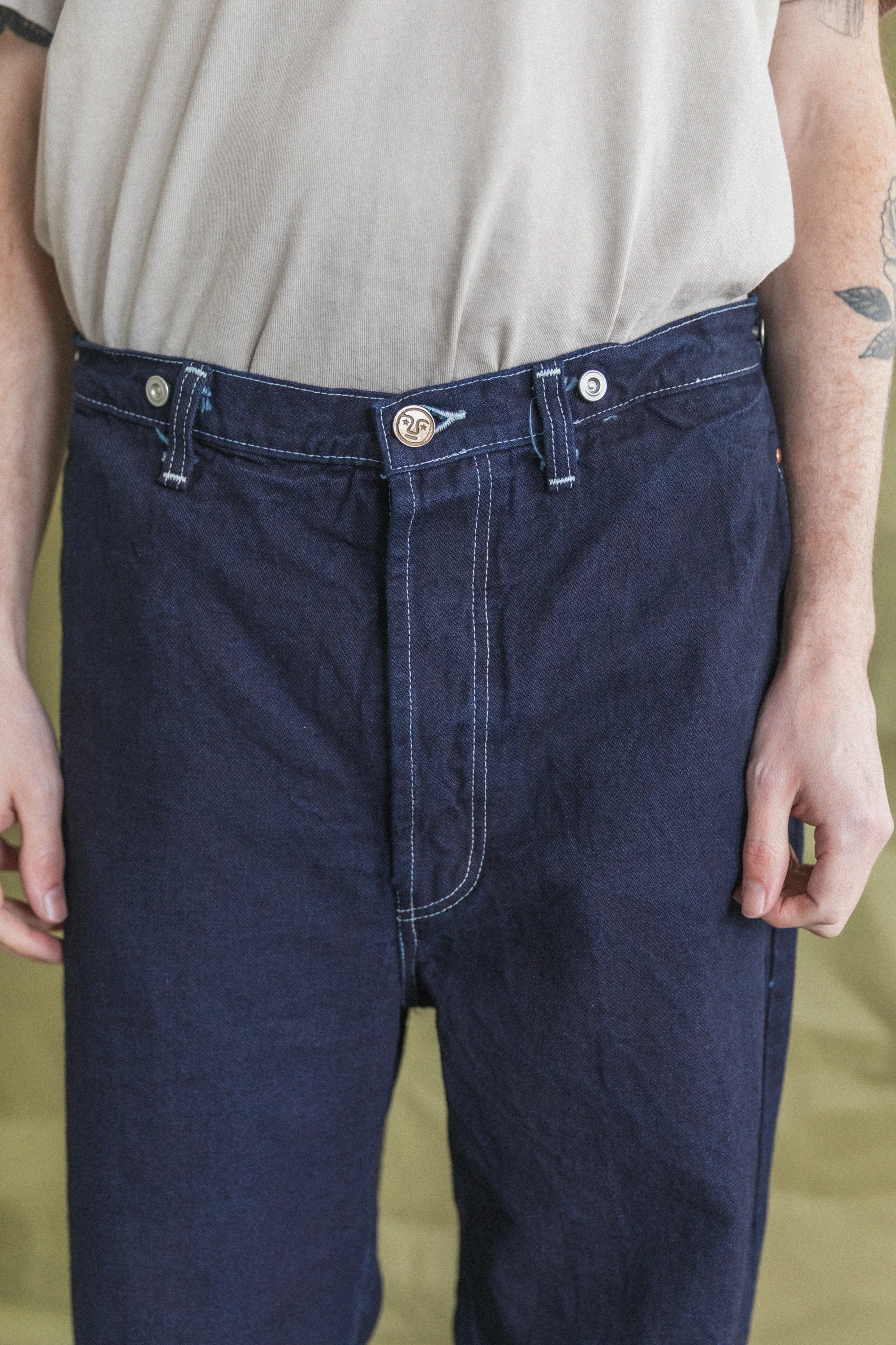 TYPE 156 SPLIT BACK JEANS IN RINSED DOUBLE INDIGO BROKEN TWILL - Image 6