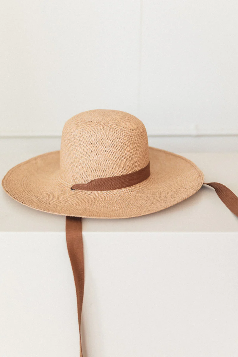 SUNCREST IN TORCIDO STRAW WITH TWILL RIBBON