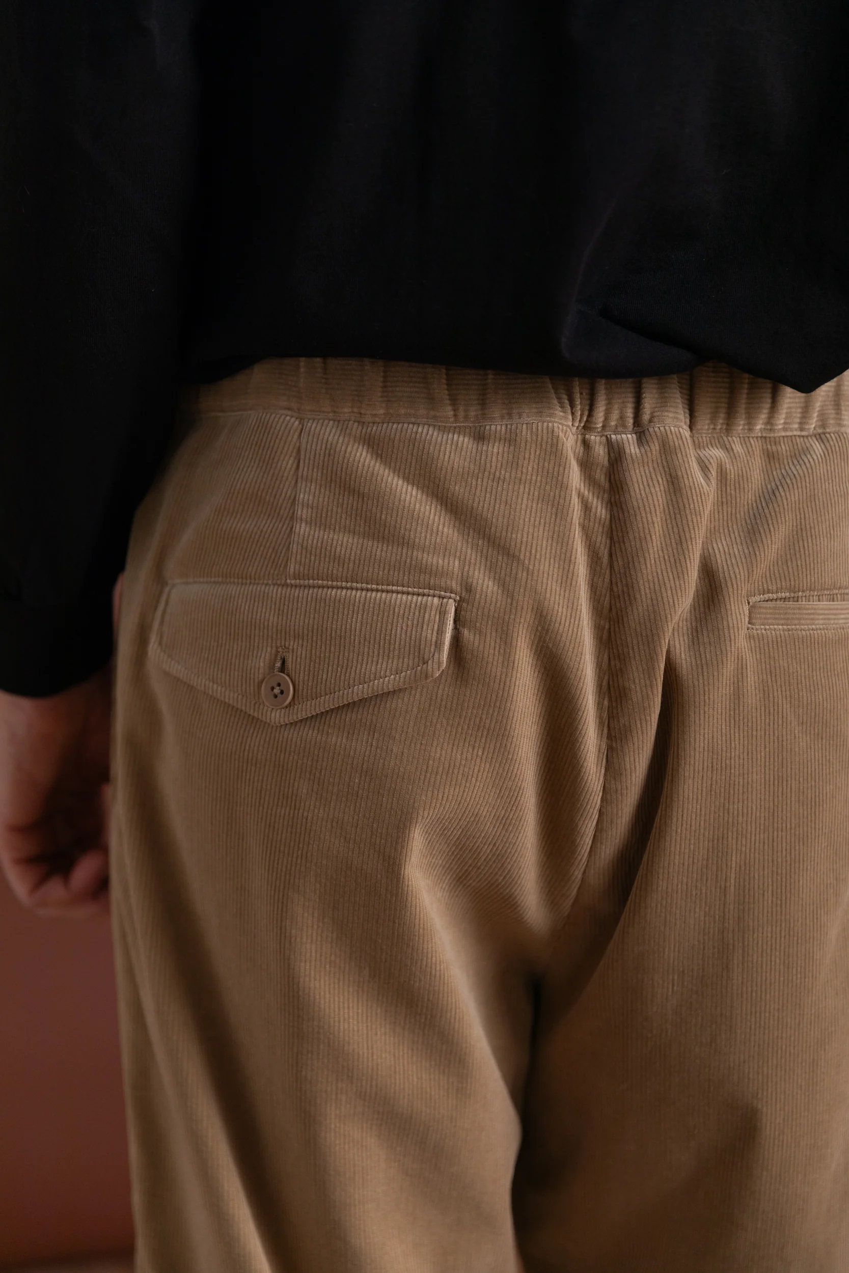 SUVIN CORDUROY EASY PANTS IN ALMOND - Image 5