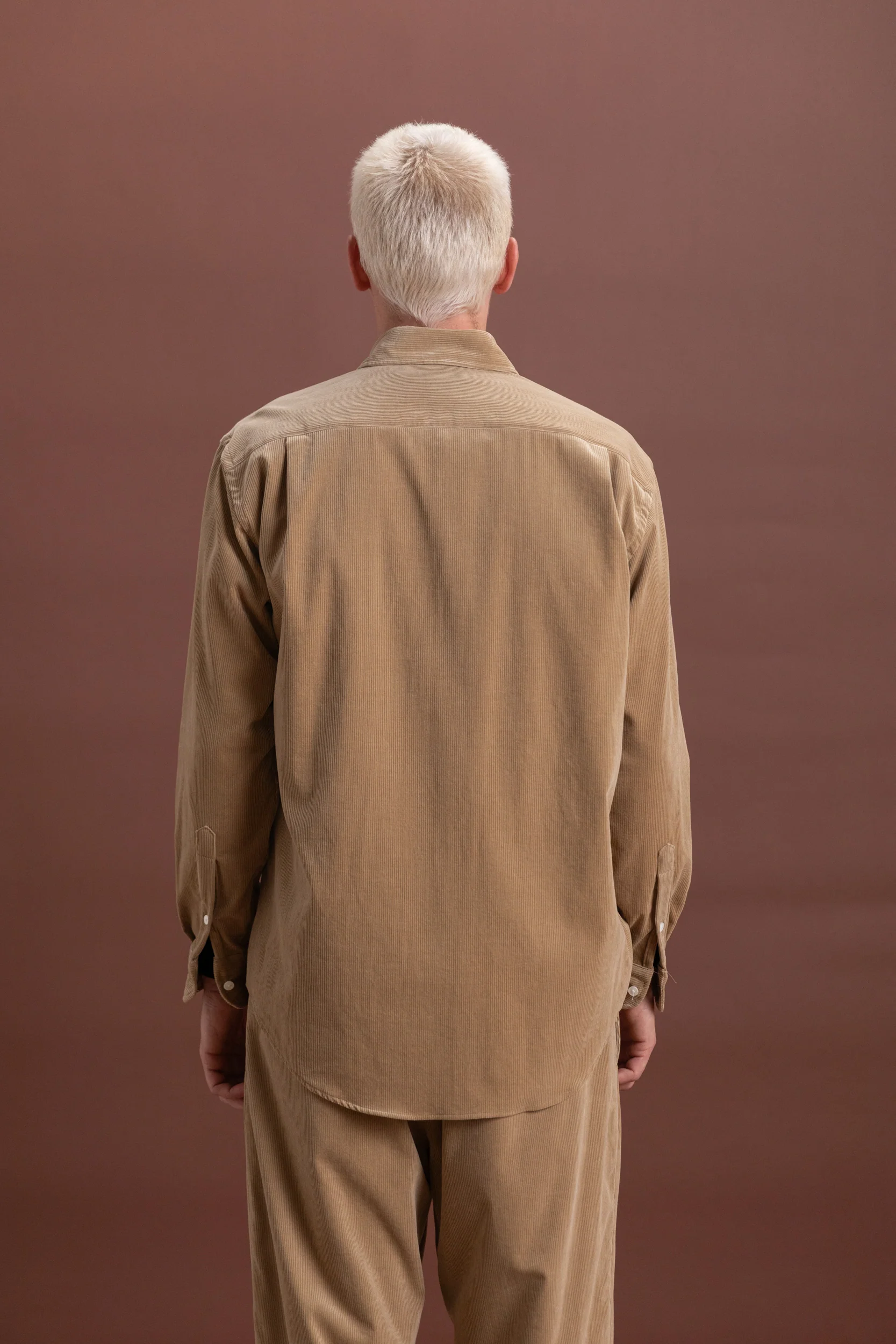 SUVIN CORDUROY REGULAR COLLARED SHIRT IN ALMOND - Image 6