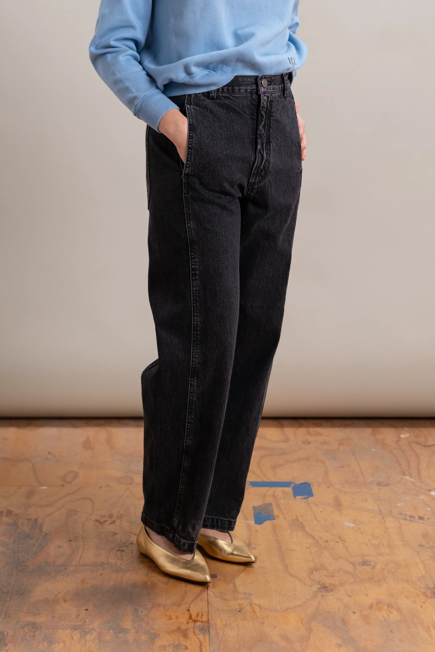 TAMAR PANT IN BLACK WASHED SALINAS DENIM - Image 3