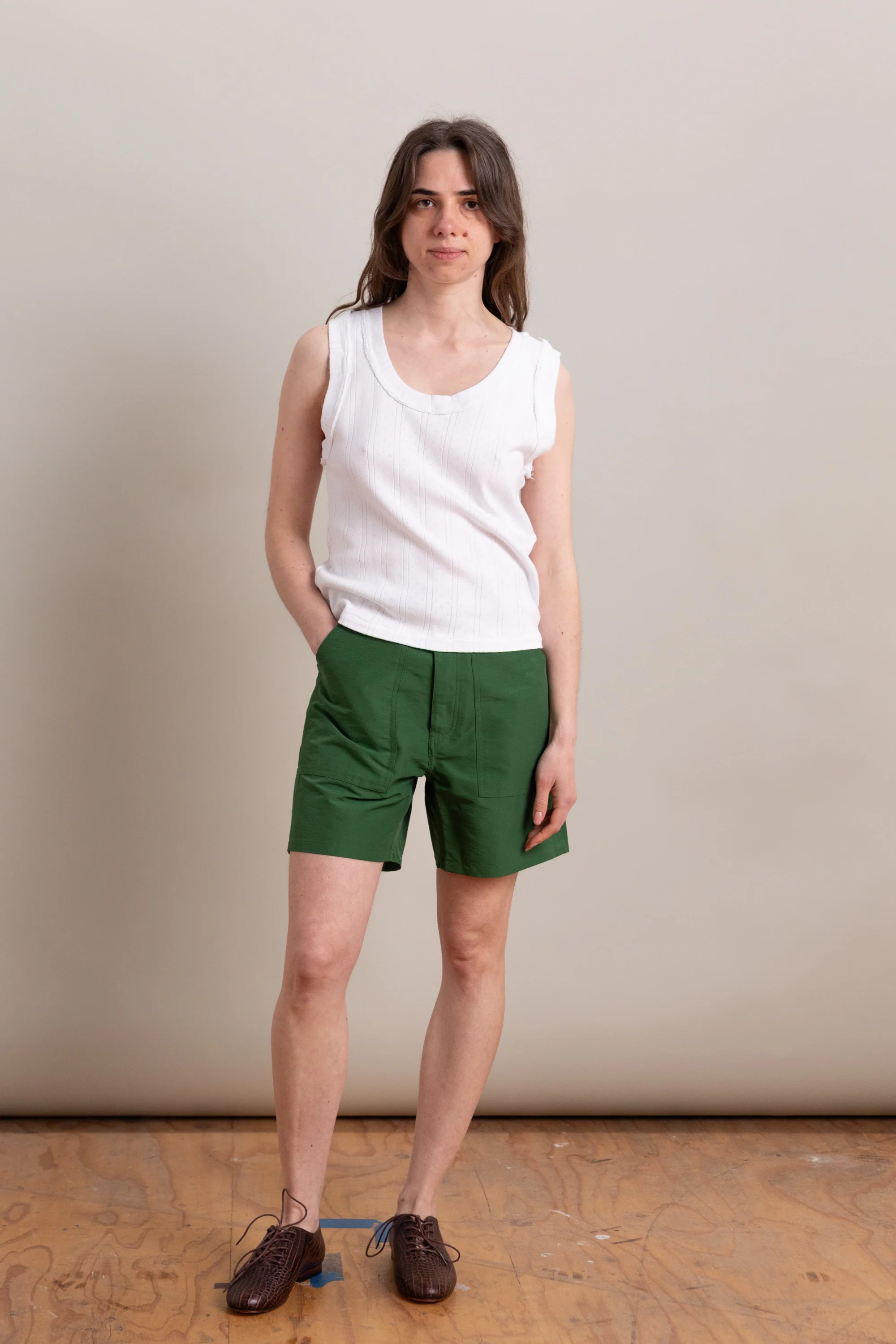 TANK TOP IN WHITE RIB KNIT - Image 3