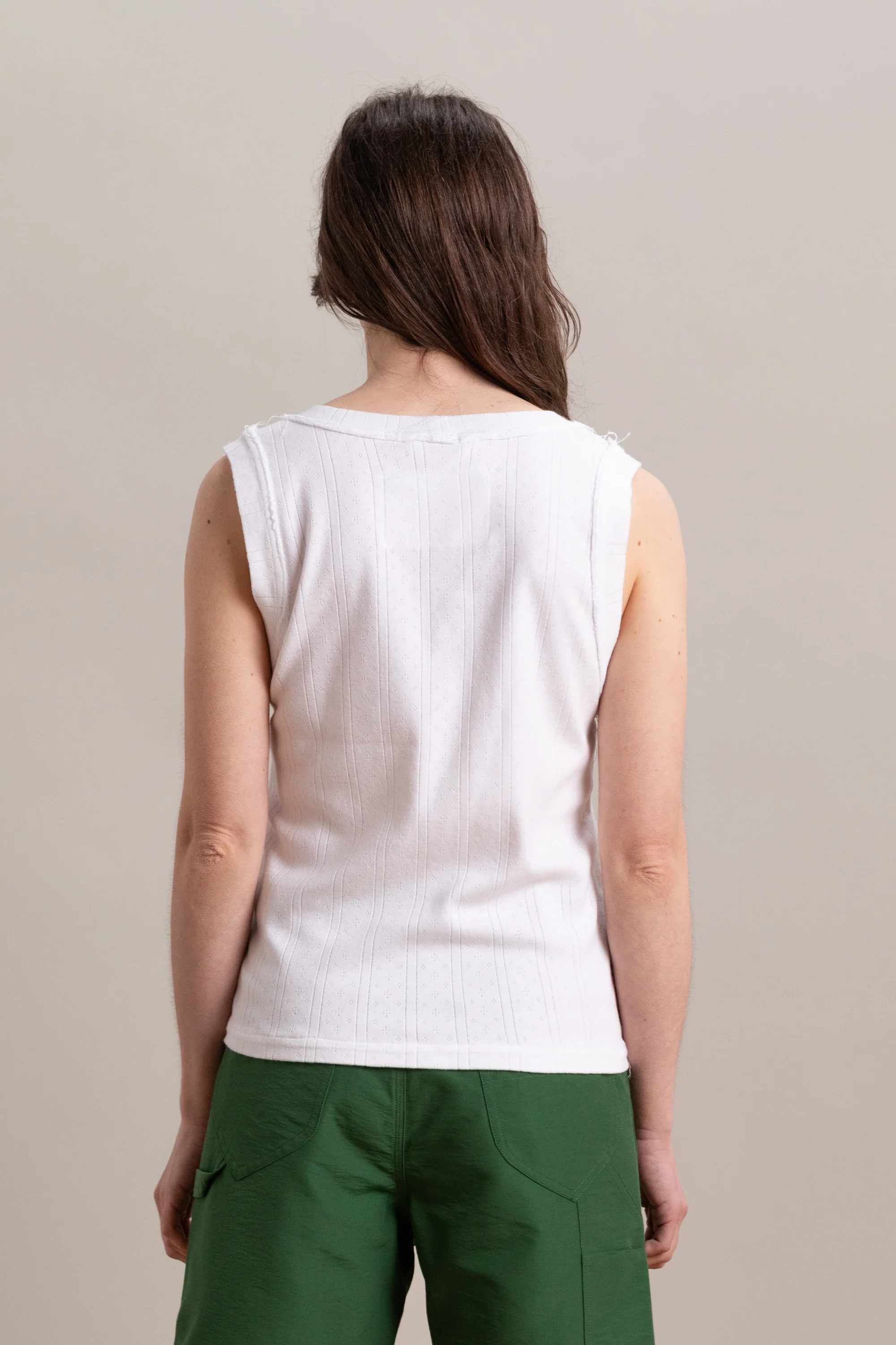 TANK TOP IN WHITE RIB KNIT - Image 5