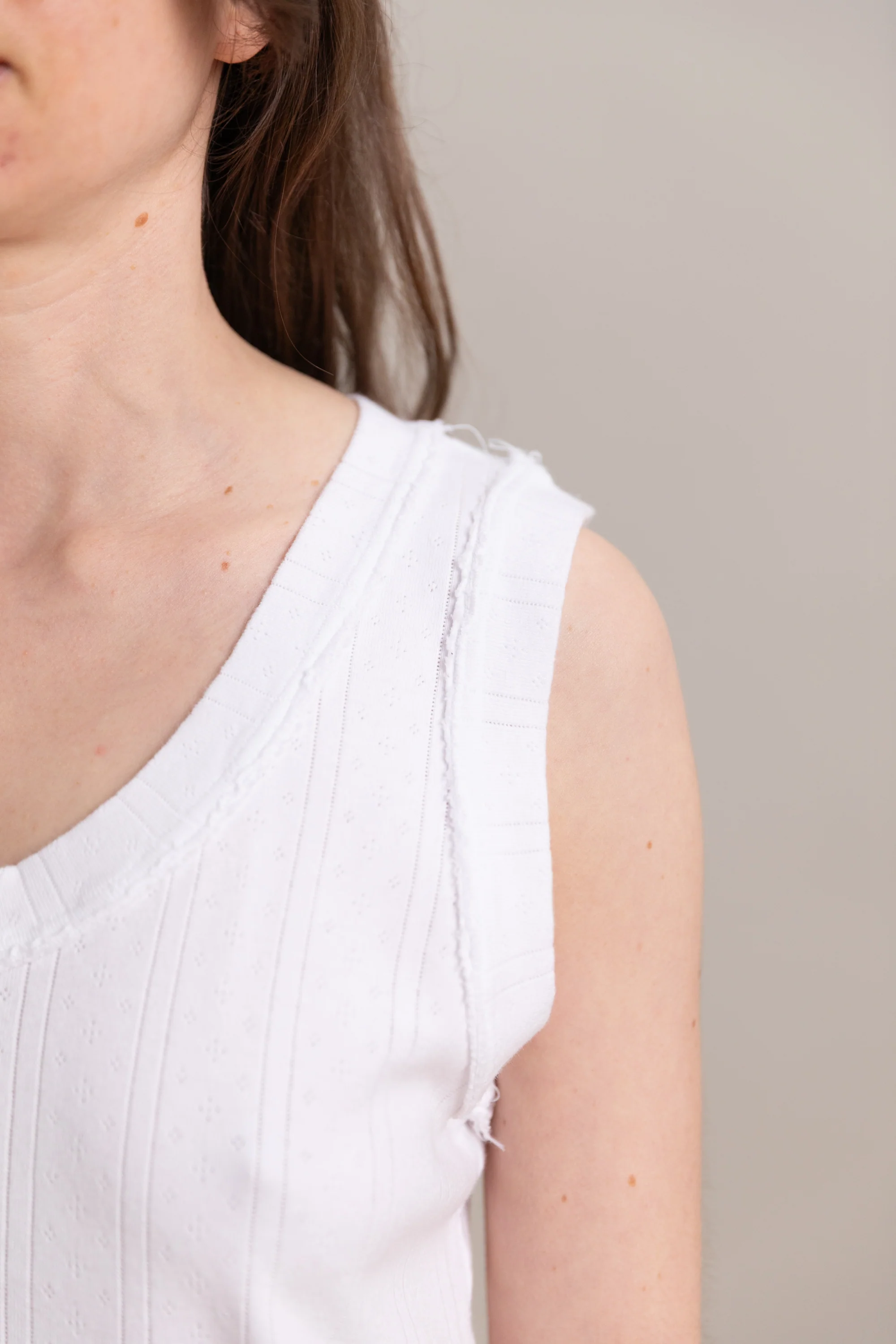 TANK TOP IN WHITE RIB KNIT - Image 6