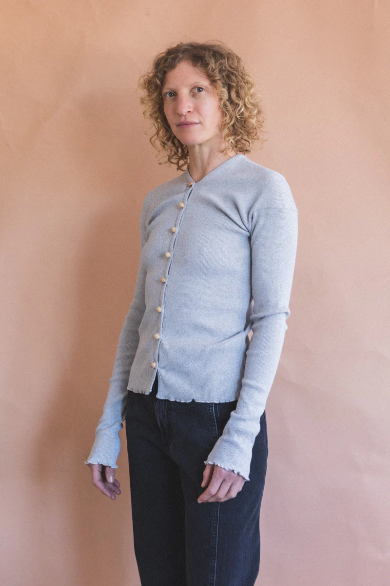 TAV CARDIGAN IN GREY MELANGE - Image 3