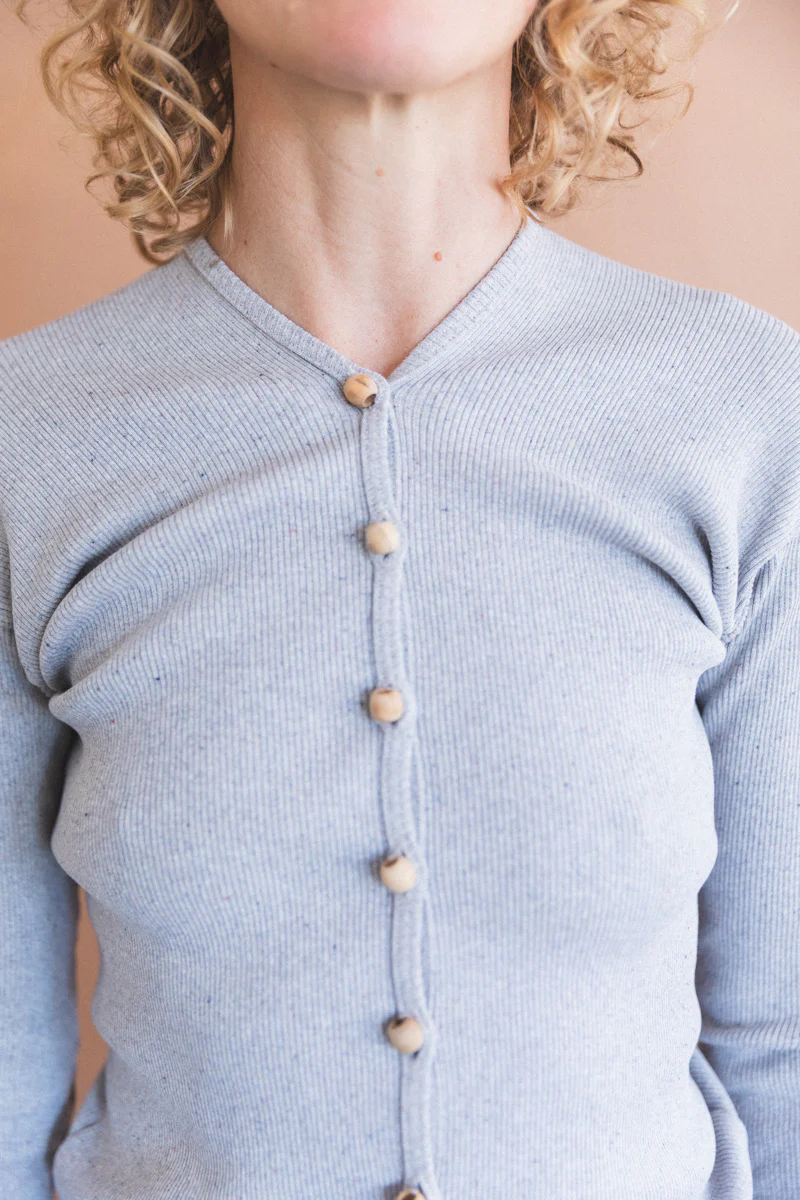 TAV CARDIGAN IN GREY MELANGE - Image 4