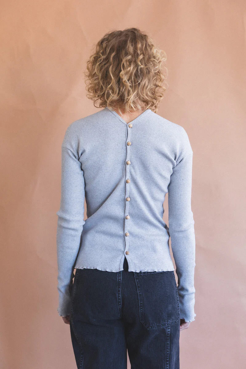 TAV CARDIGAN IN GREY MELANGE - Image 5