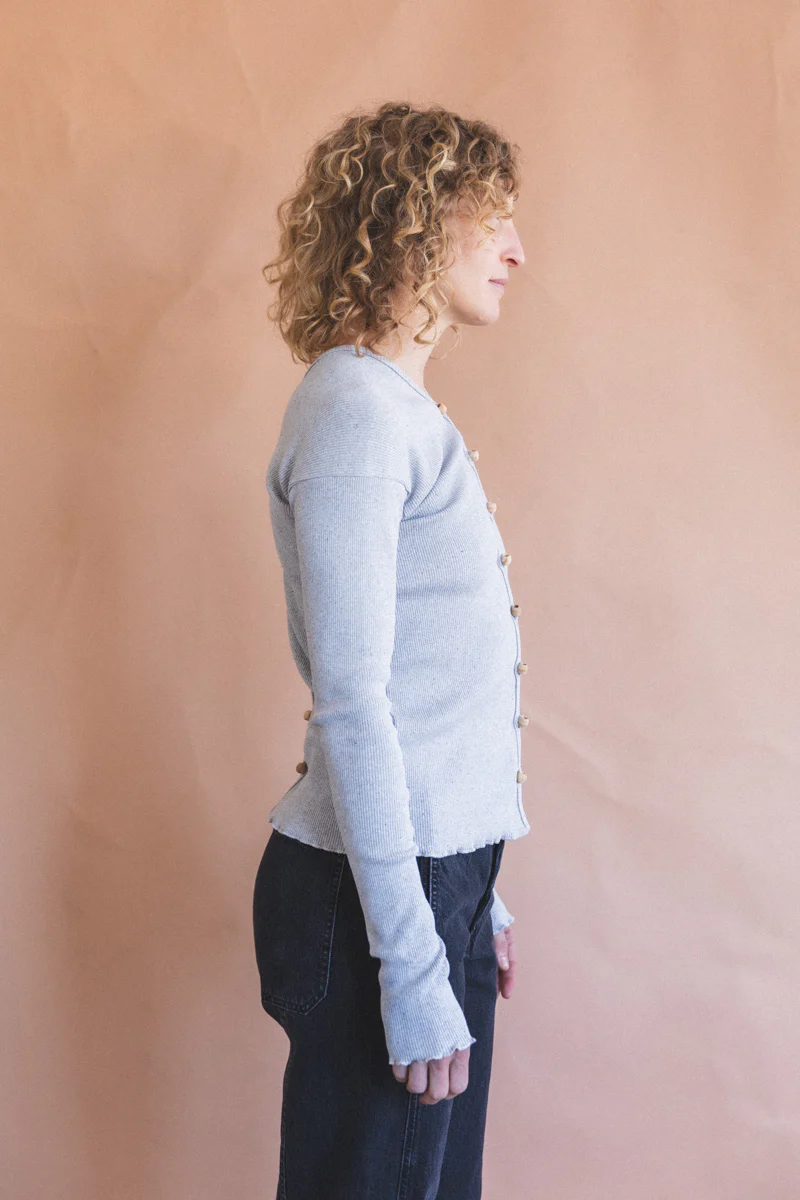 TAV CARDIGAN IN GREY MELANGE - Image 6
