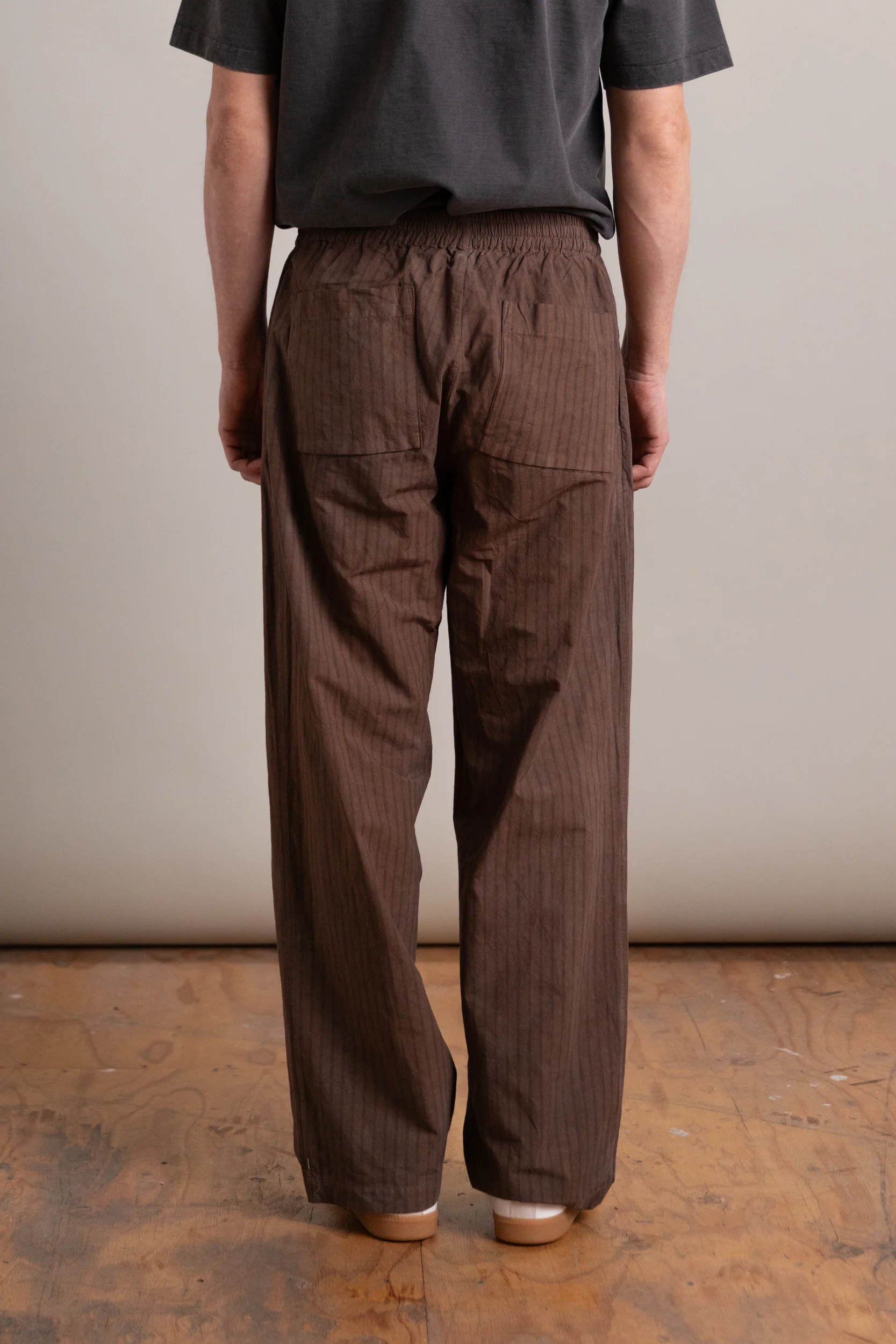 THEO TROUSER IN OVERDYED COTTON LINEN STRIPE - Image 5