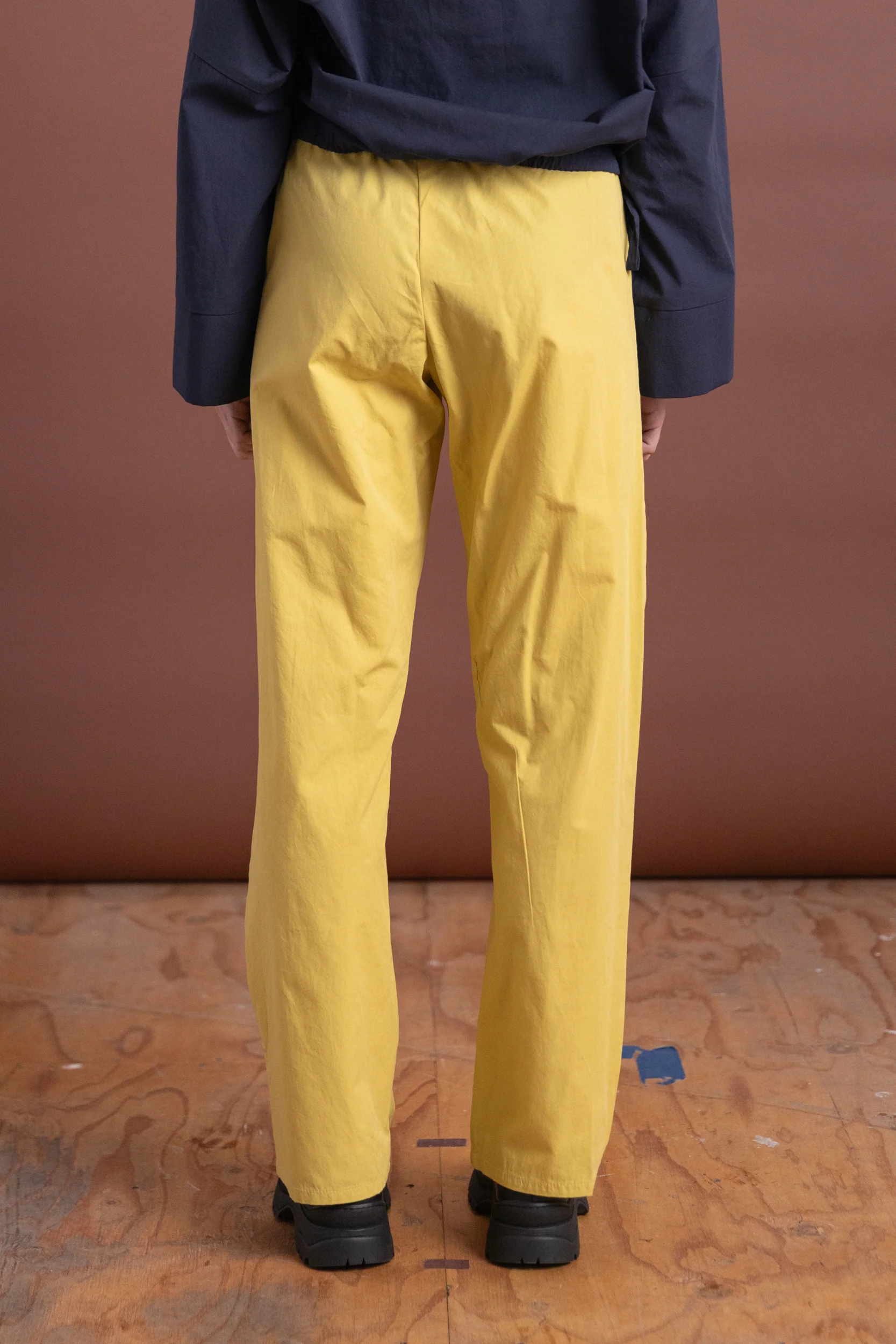TIE PANTS IN YELLOW COTTON POPLIN - Image 5