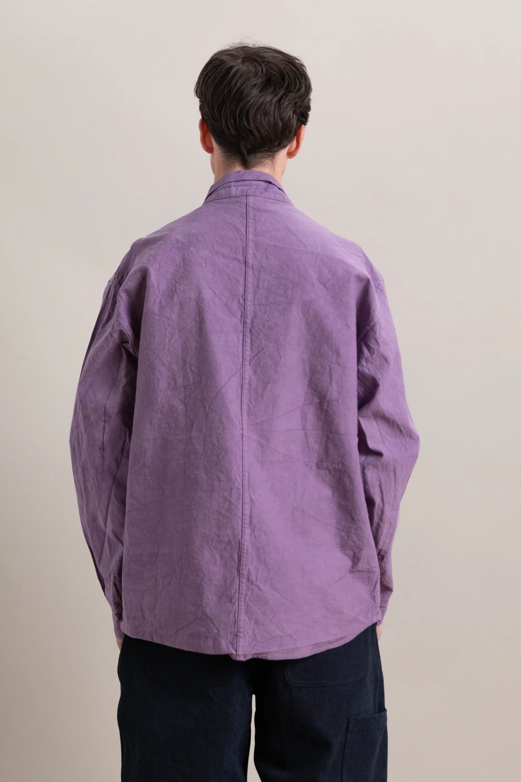 TYPE 401 PLEAT POCKET SHIRT IN PURPLE LOGWOOD COTTON DROPCLOTH - Image 6