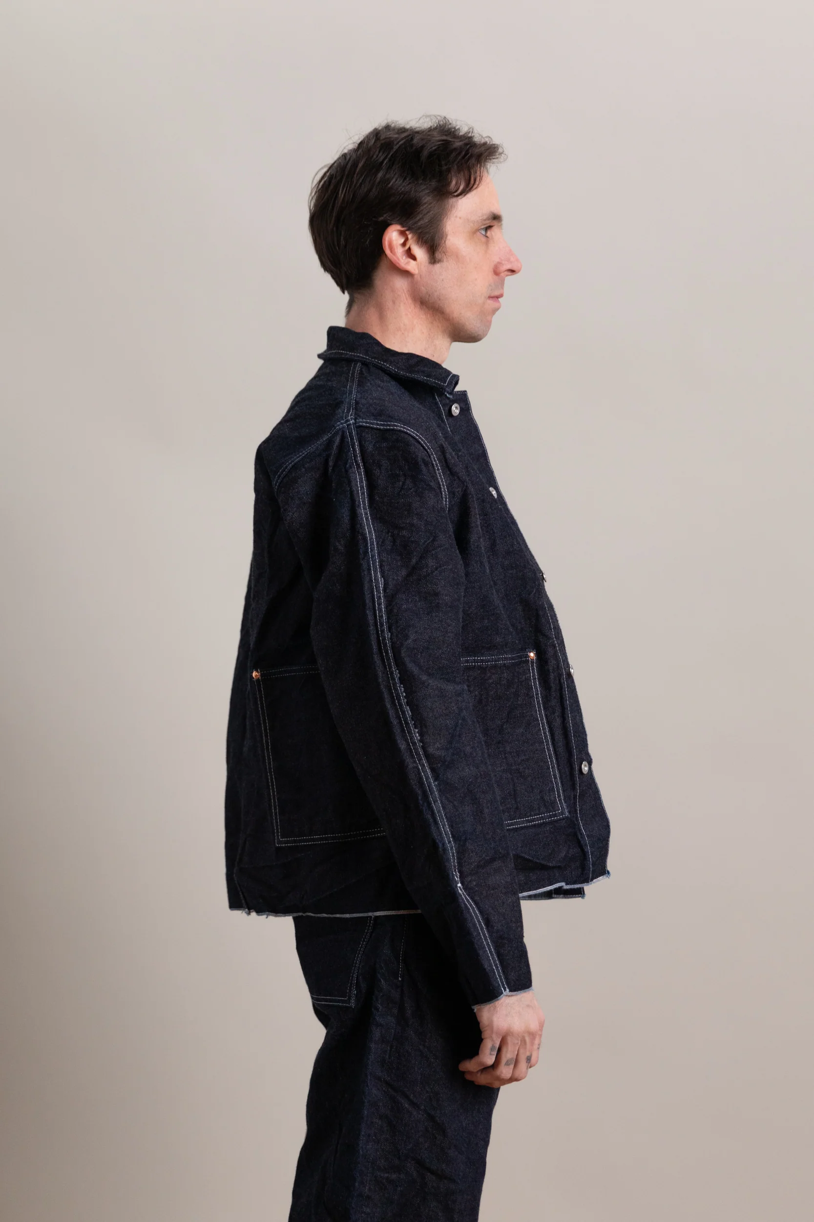 TYPE 904 CROSSCUT JEANS JACKET IN RINSED 16 OZ. SELVAGE DENIM - Image 5