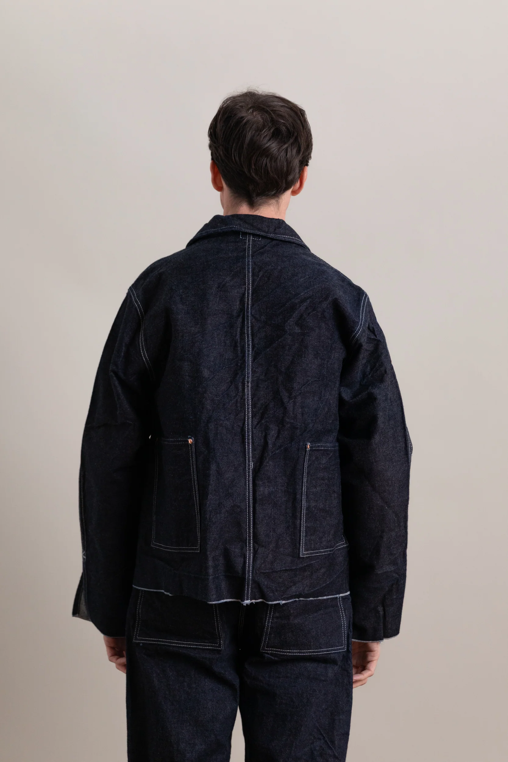 TYPE 904 CROSSCUT JEANS JACKET IN RINSED 16 OZ. SELVAGE DENIM - Image 7