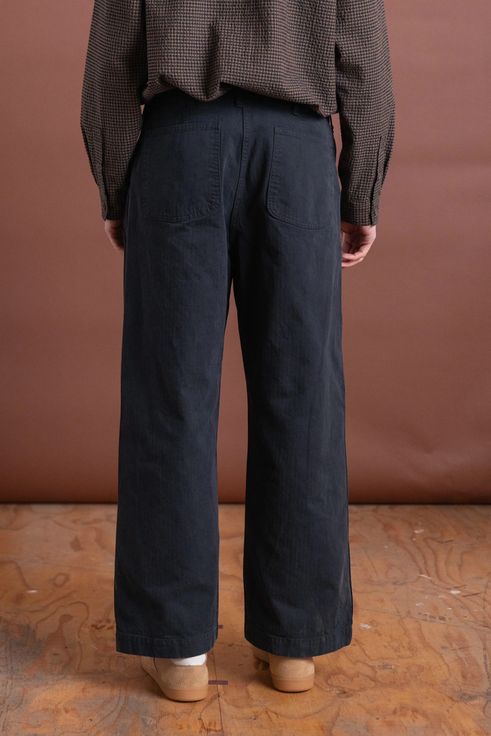 USMC HERRINGBONE WIDE FIT UTILITY TROUSERS IN BLACK - Image 6