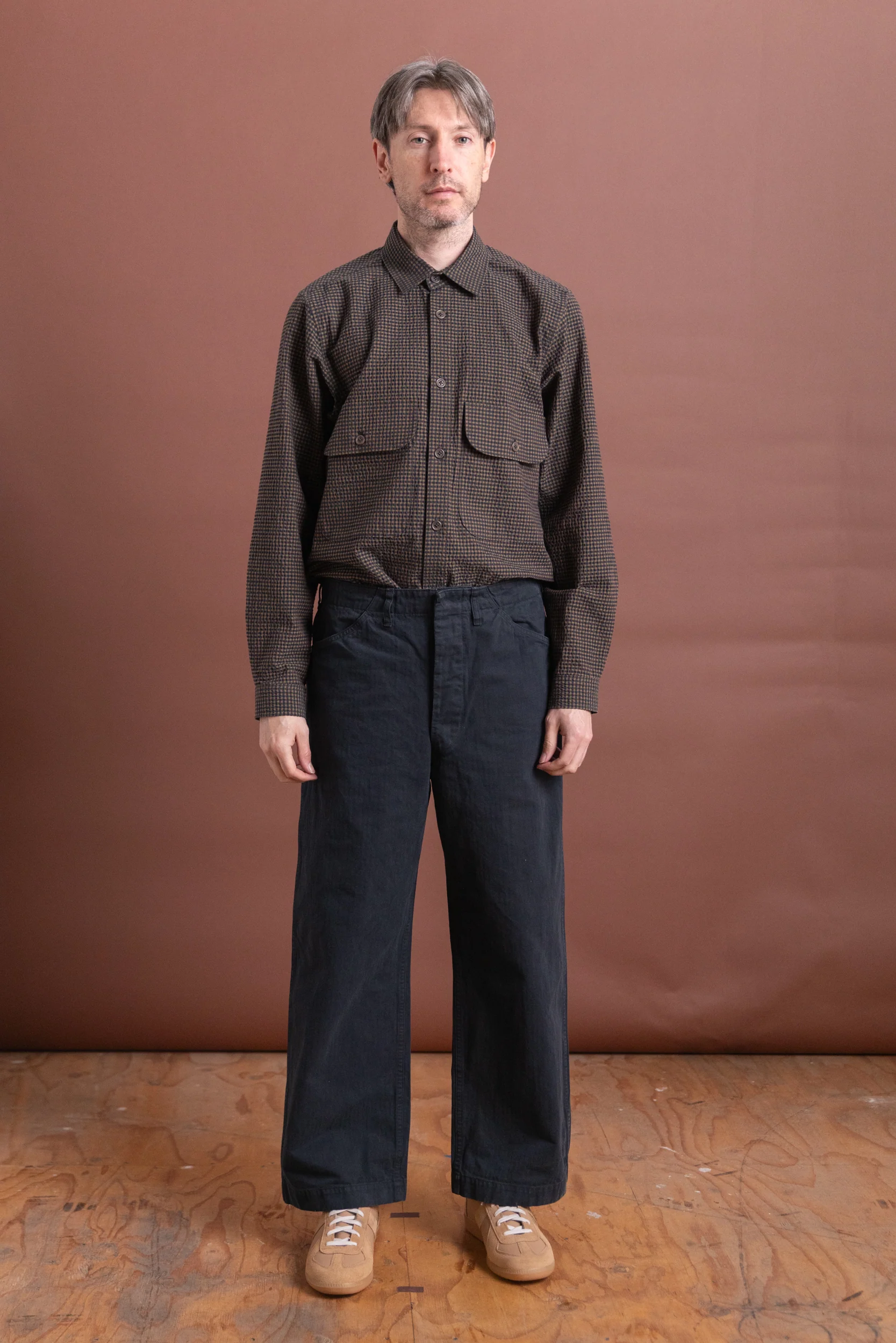 USMC HERRINGBONE WIDE FIT UTILITY TROUSERS IN BLACK - Image 8