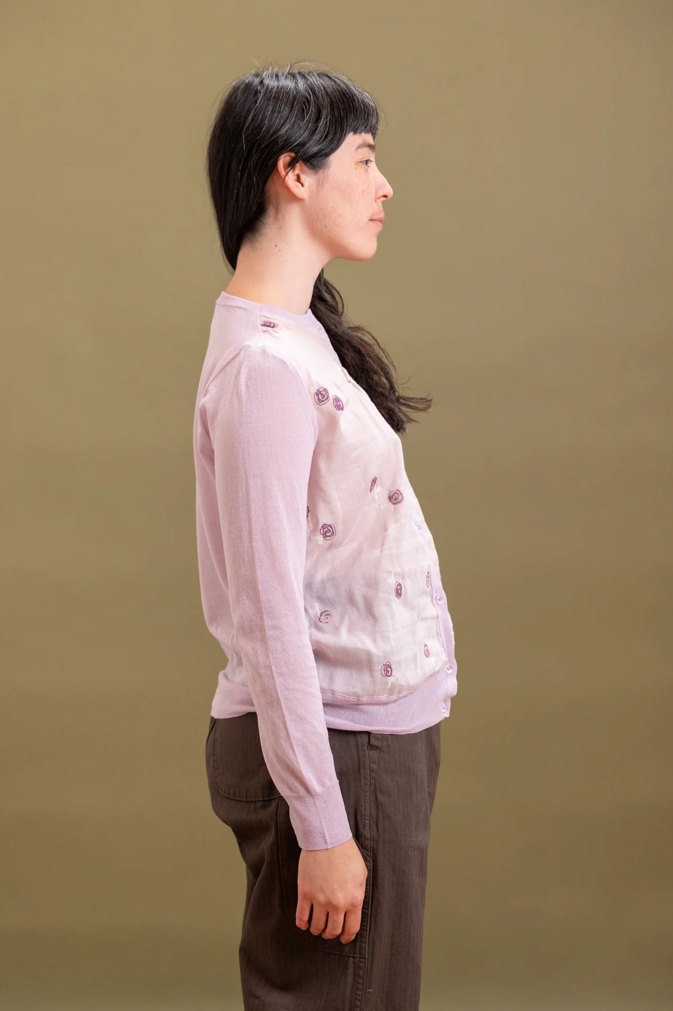 KNIT CARDIGAN WITH EMBROIDERY IN LIGHT PINK - Image 6