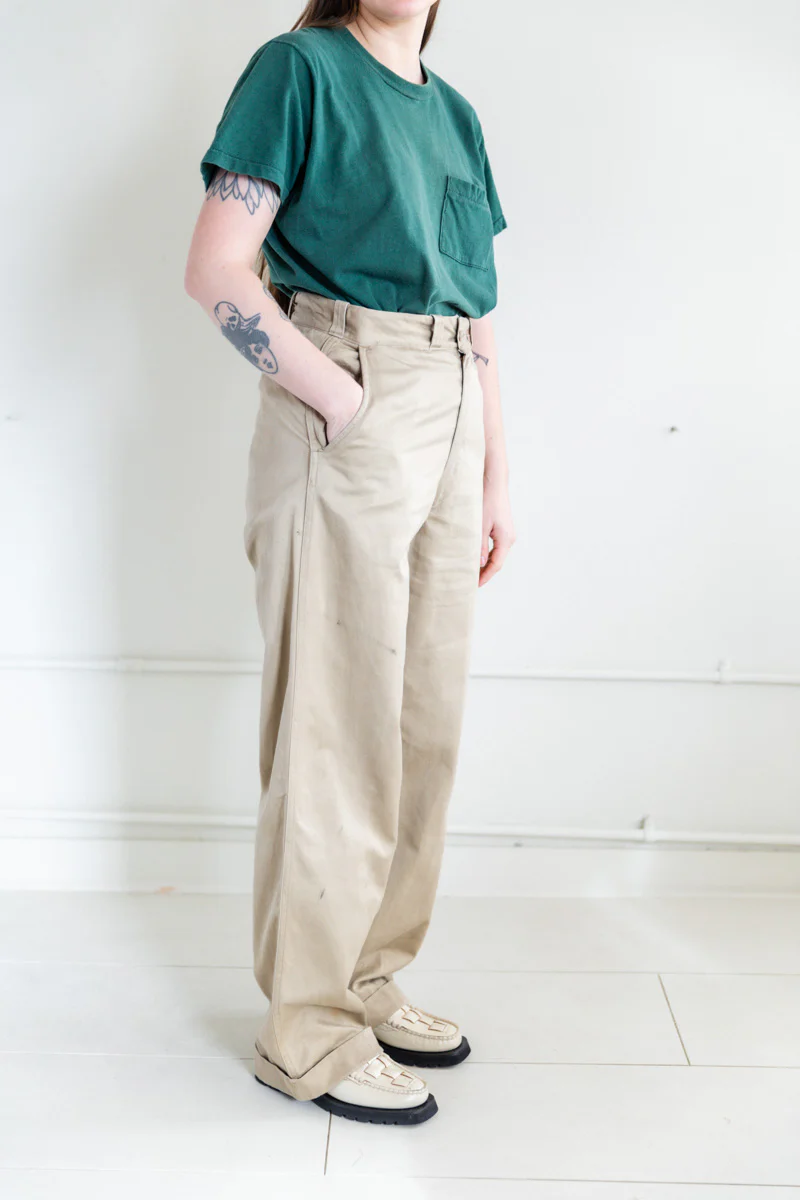 VINTAGE 1940'S MILITARY OFFICER KHAKI PANTS - Image 7