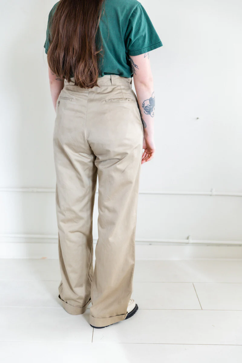 VINTAGE 1940'S MILITARY OFFICER KHAKI PANTS - Image 8