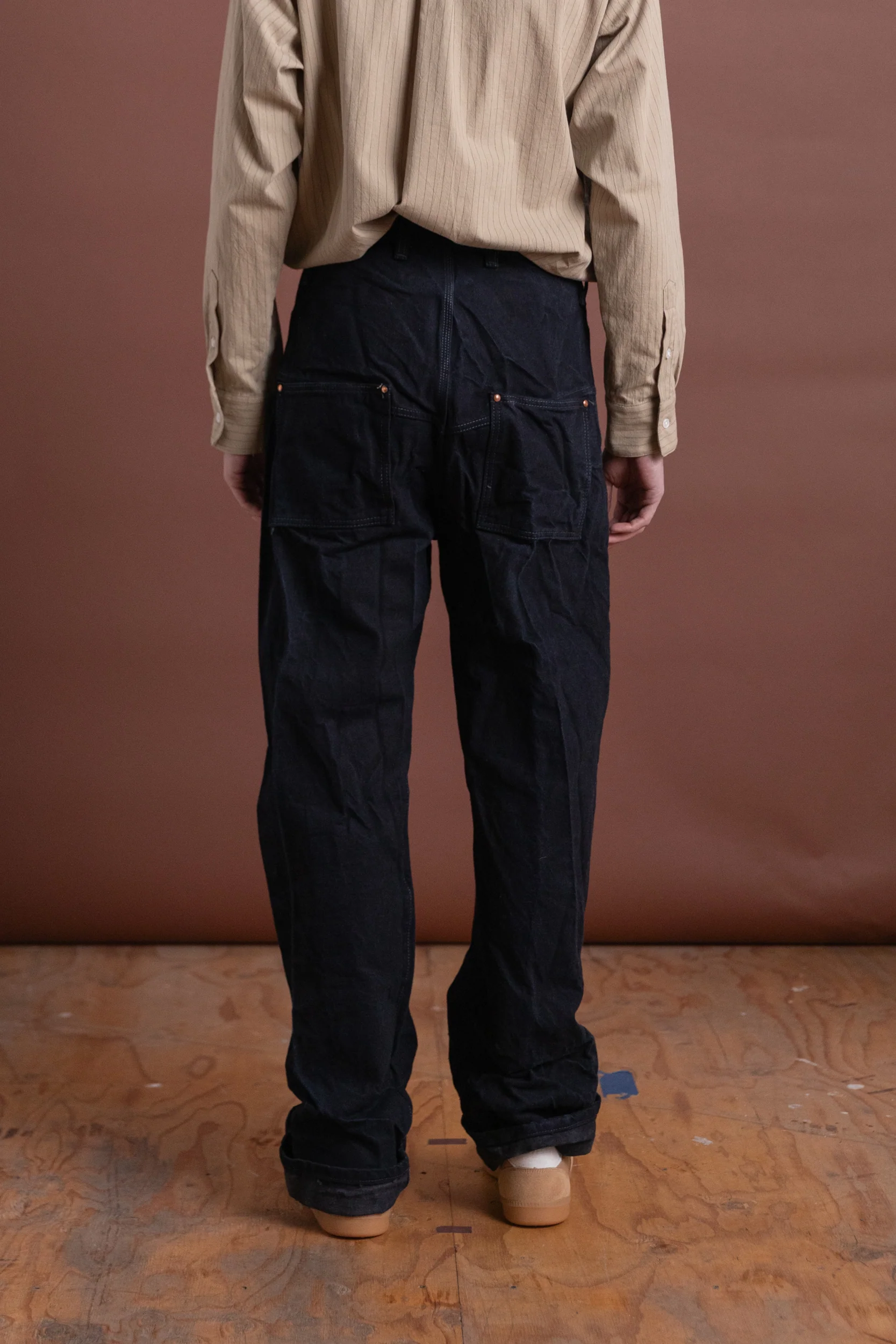 TYPER 124 WADER JEANS IN CHESTNUT DYED 16OZ SELVEDGE DENIM - Image 5