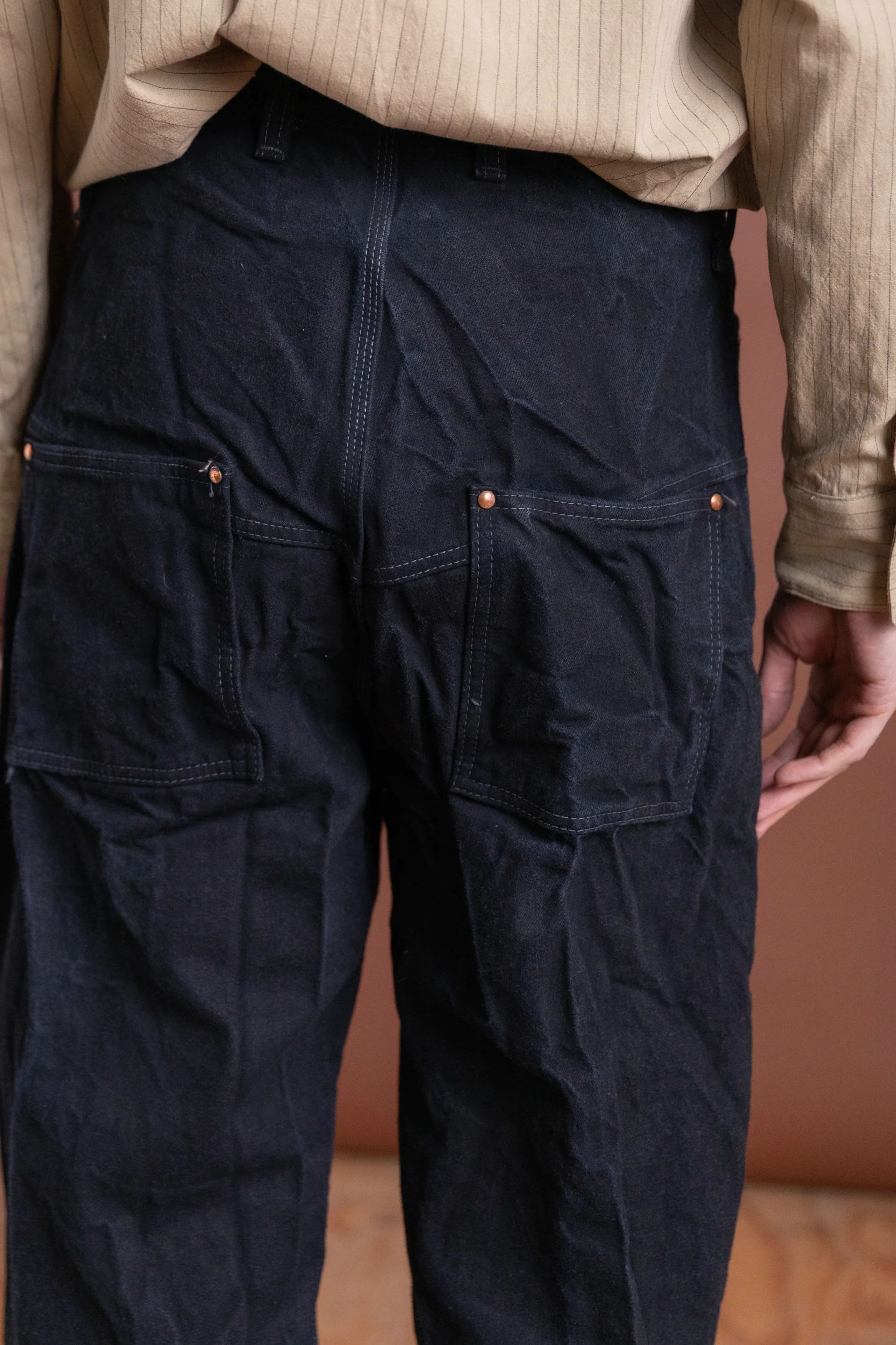 TYPER 124 WADER JEANS IN CHESTNUT DYED 16OZ SELVEDGE DENIM - Image 7