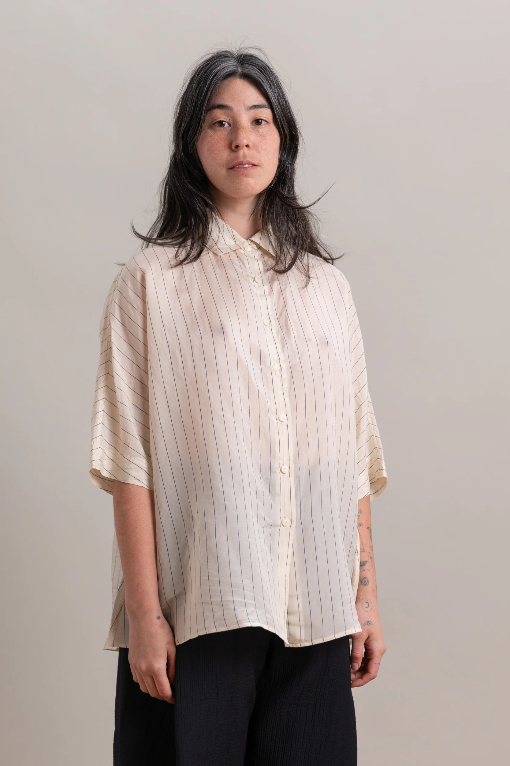 WAGA SHIRT IN TAFFETA SILK STRIPE - Image 3