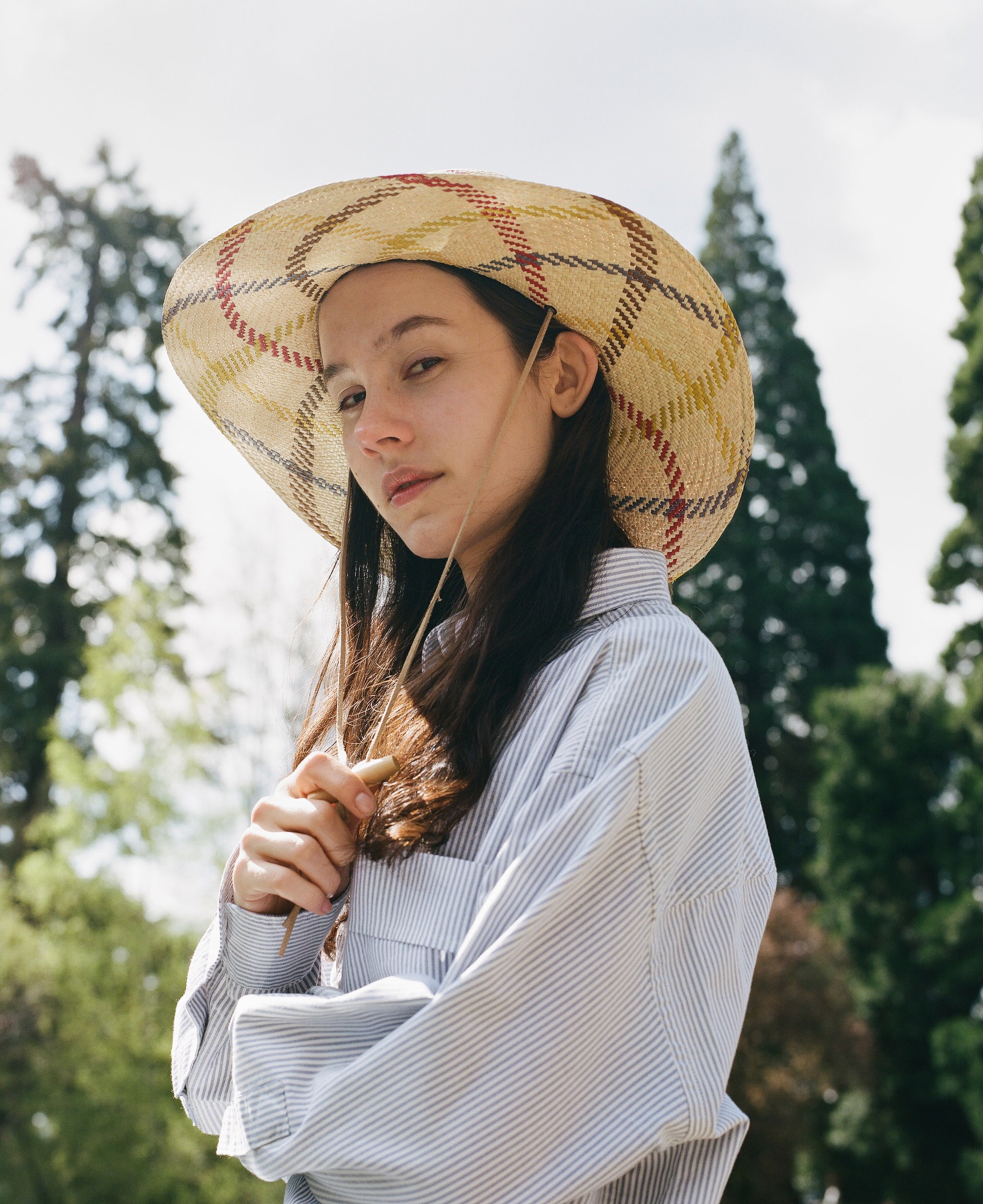 WALKING HAT IN CHECK PANAMA STRAW - Image 2