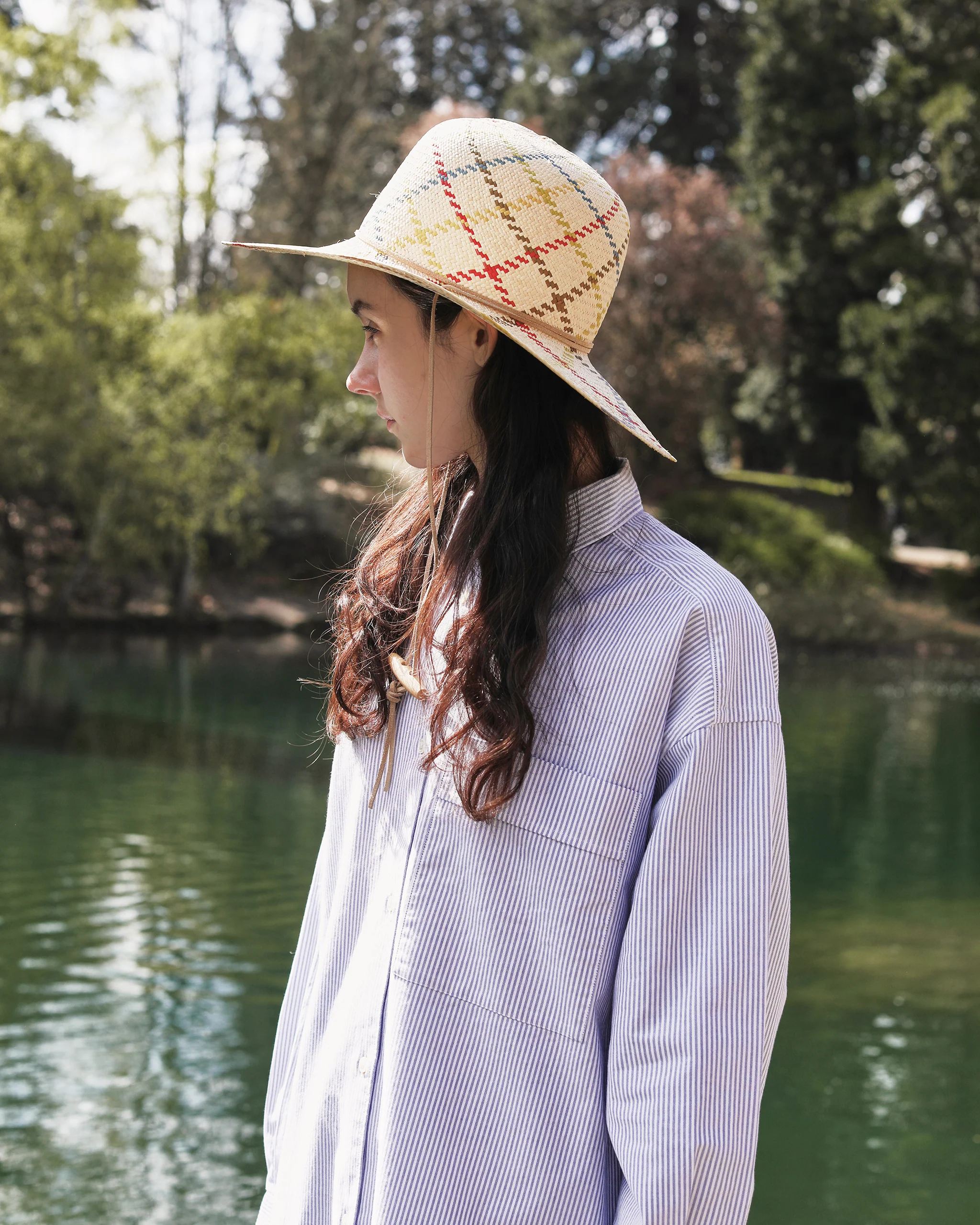WALKING HAT IN CHECK PANAMA STRAW - Image 6