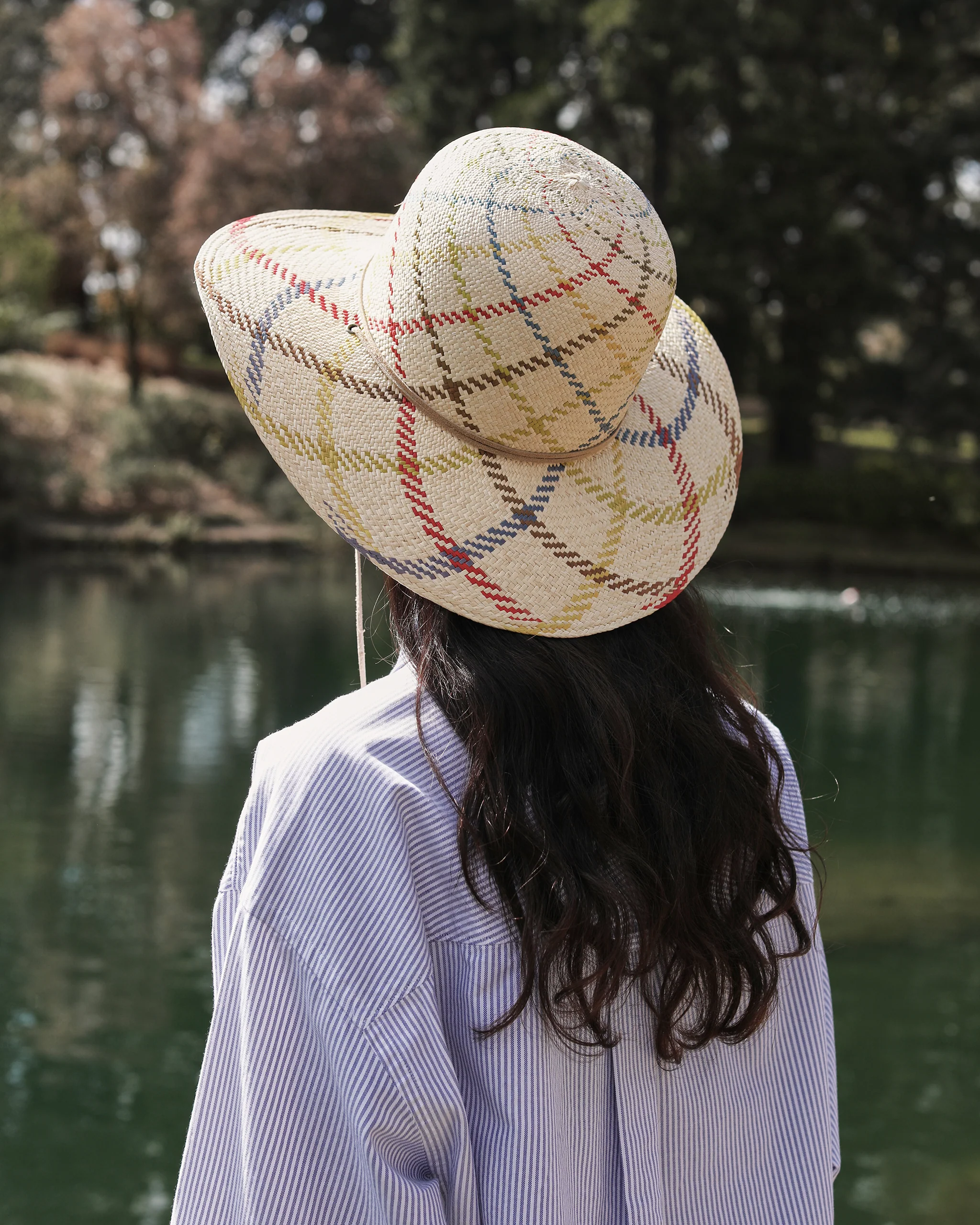 WALKING HAT IN CHECK PANAMA STRAW - Image 8