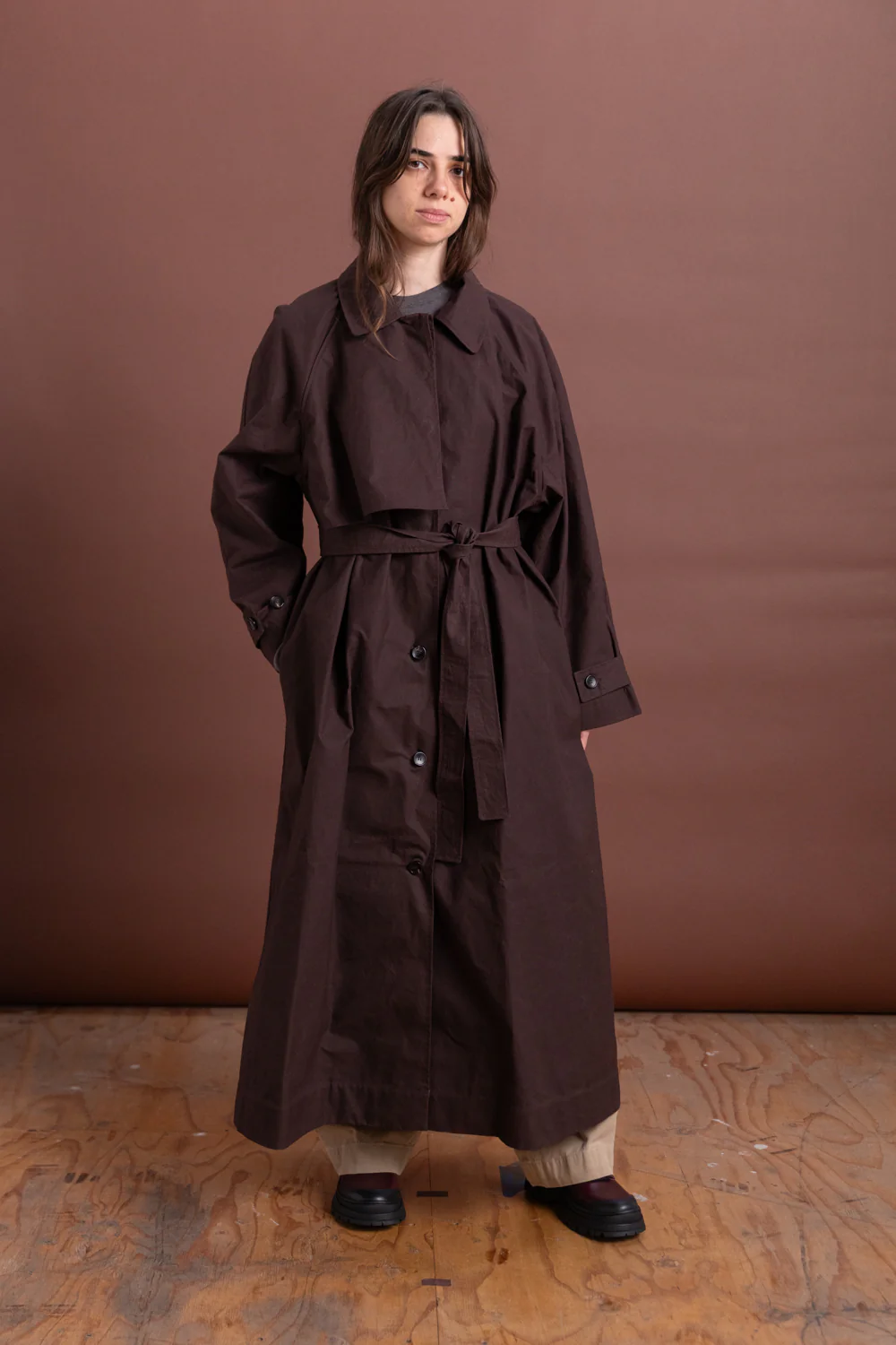 WICKHAM MAC IN DARK MULBERRY BRITISH DRY OILSKIN - Image 6