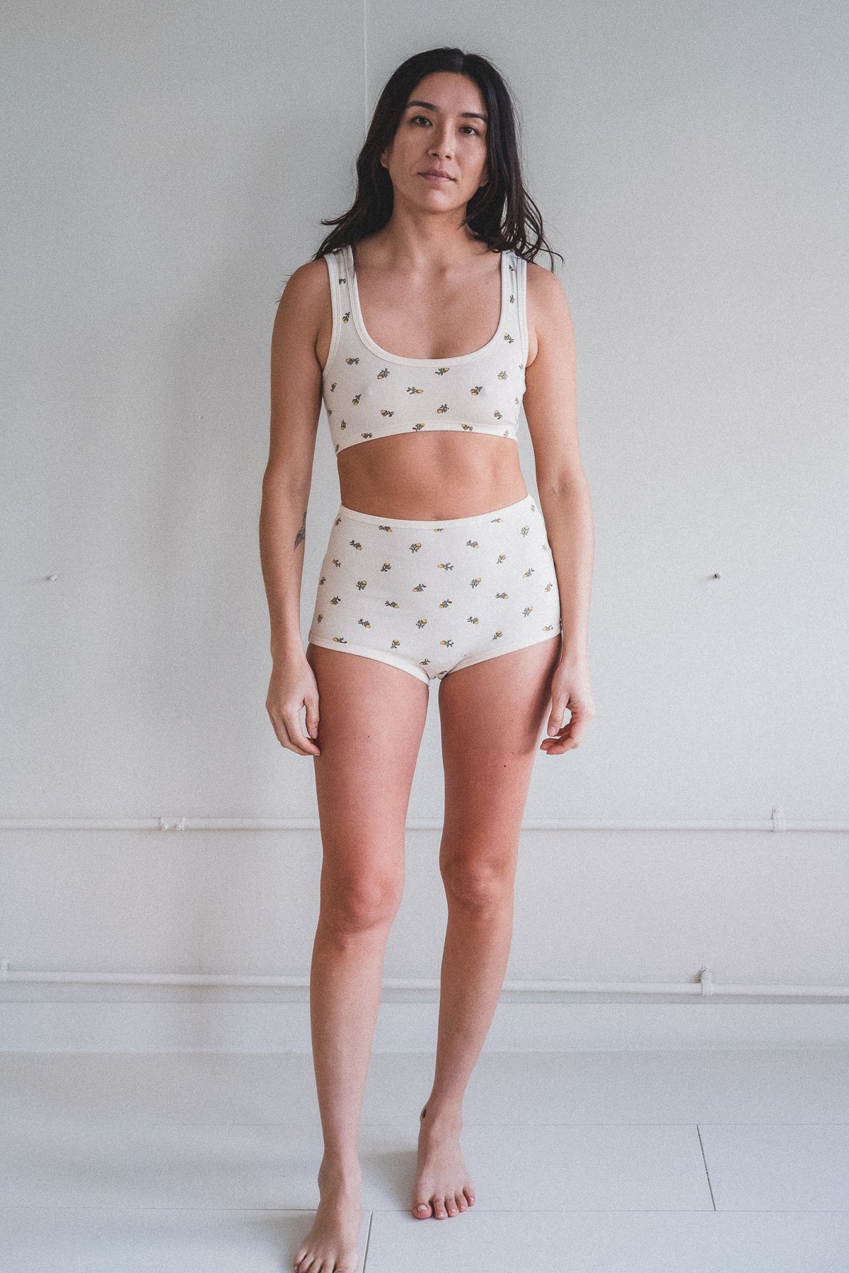 WIDE-STRAP BRA IN YELLOW CALICO - Image 5